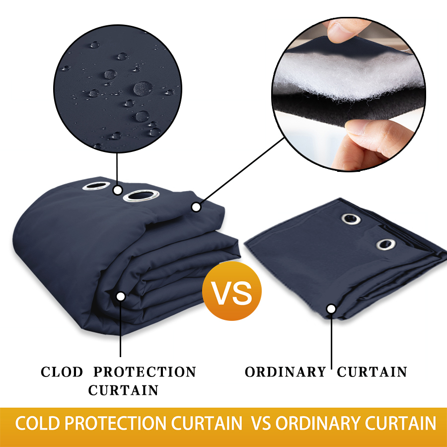 Insulated Outdoor Curtains for Winter - Navy