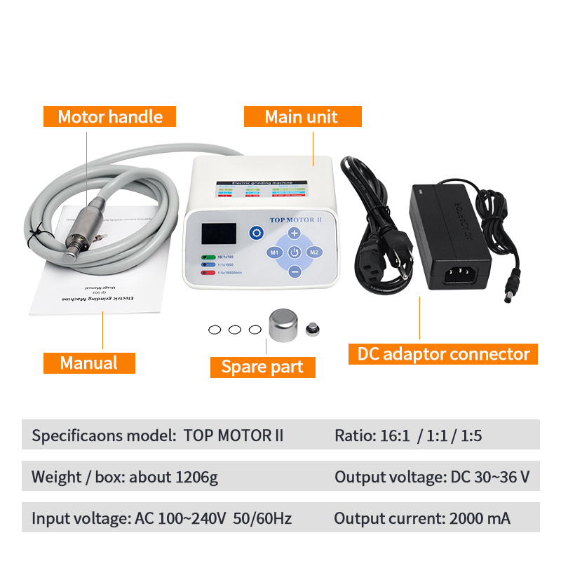 Dental Electric Motor With Contra Angle 1:5 and 1:1