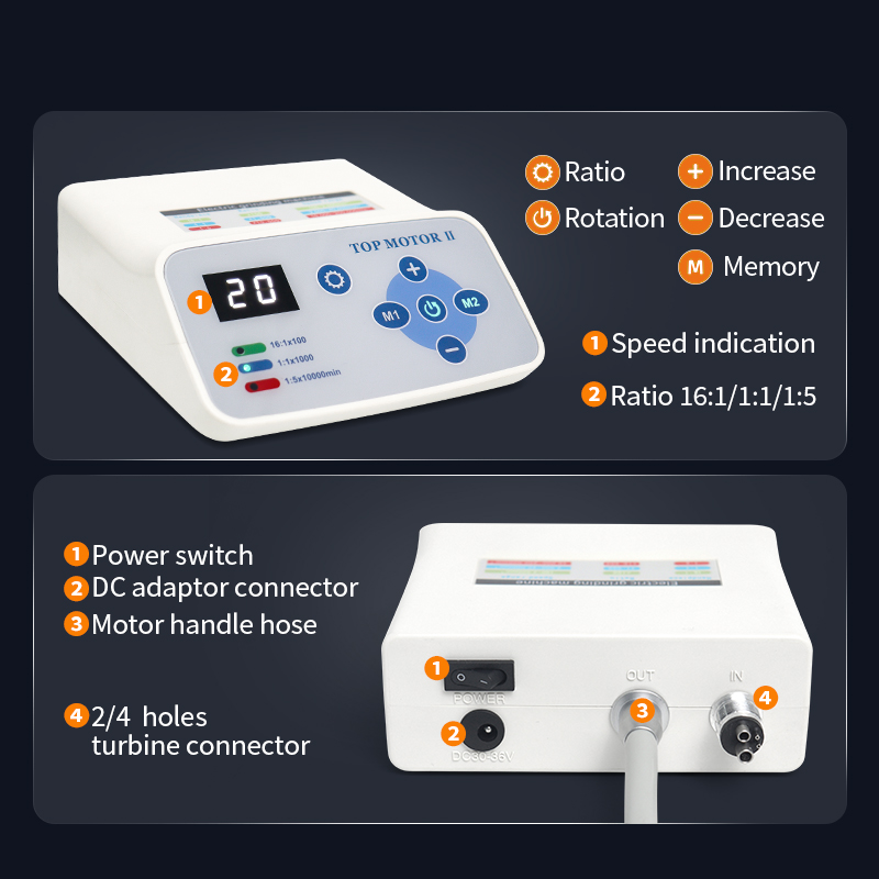 Dental Electric Motor With Contra Angle 1:5 and 1:1