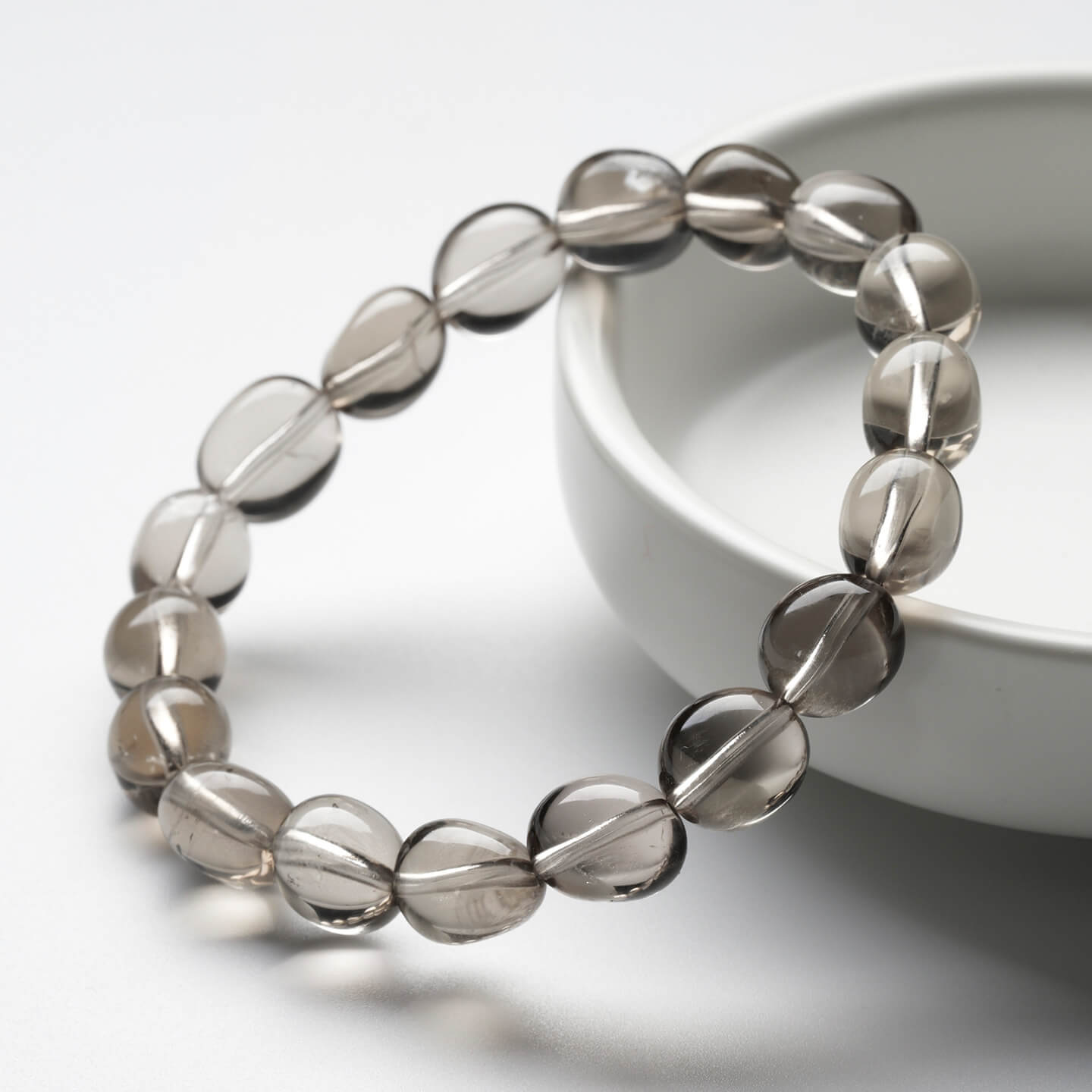 Natural Smoky Quartz Candy-Bean Shaped Bracelet