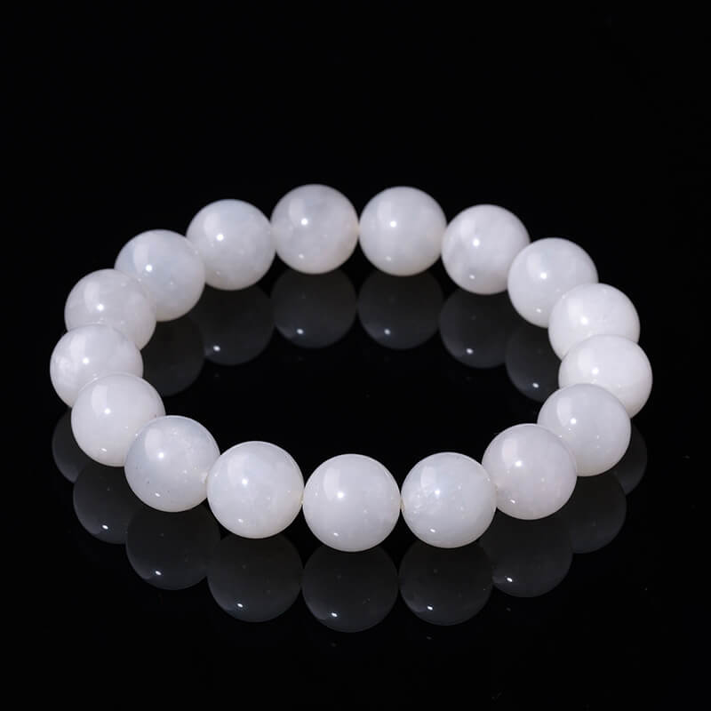Natural Creamy Moonstone Bracelet – Milky White Crystal Beads