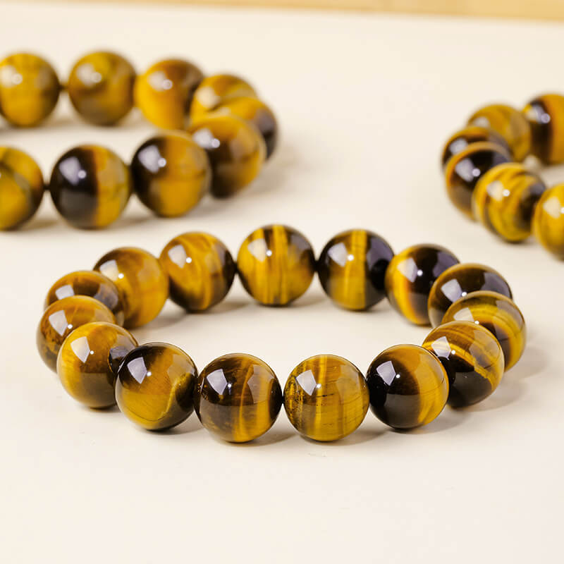 Natural Yellow Tiger's Eye Bead Bracelet