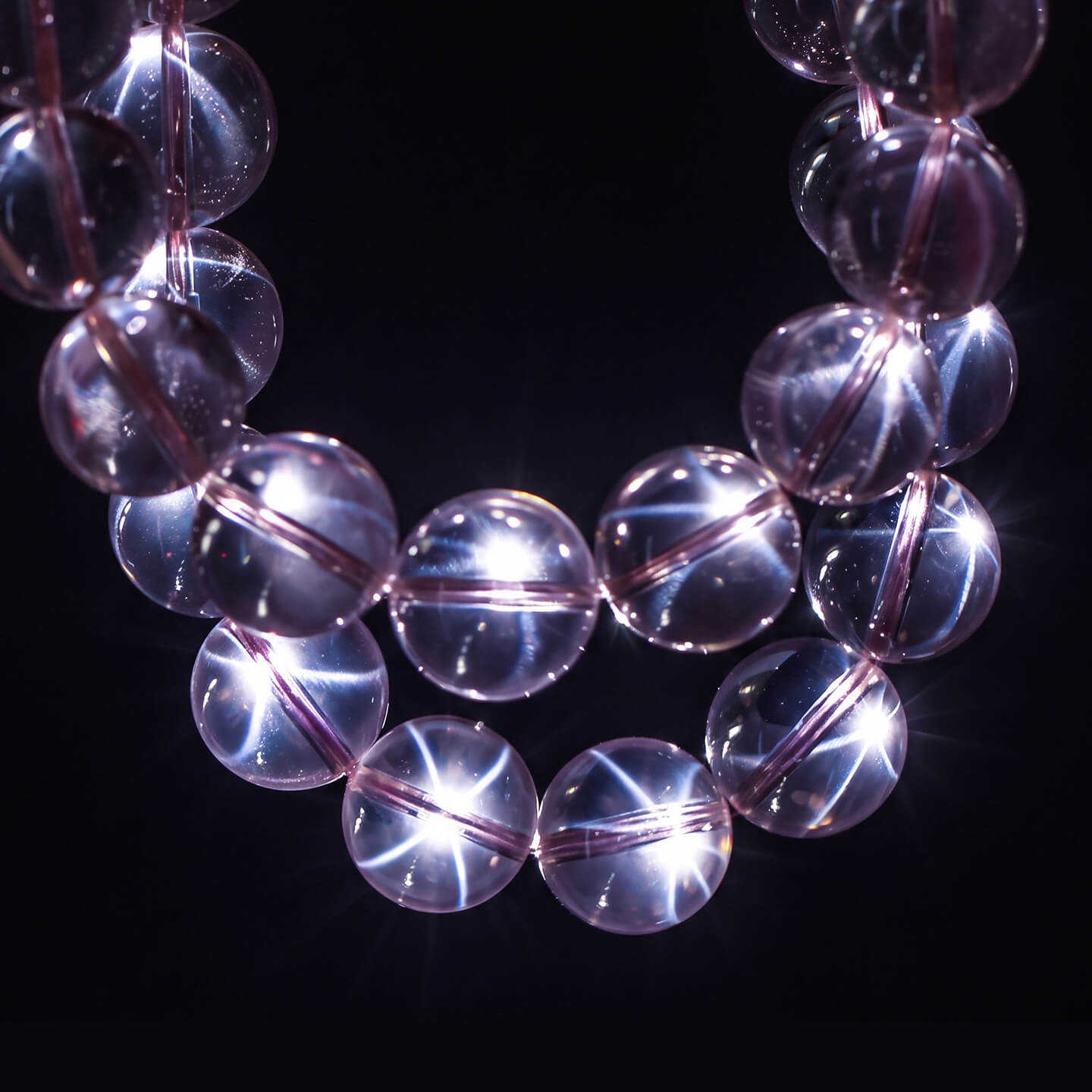 Natural Mozambique Star Rose Quartz Beaded Bracelet