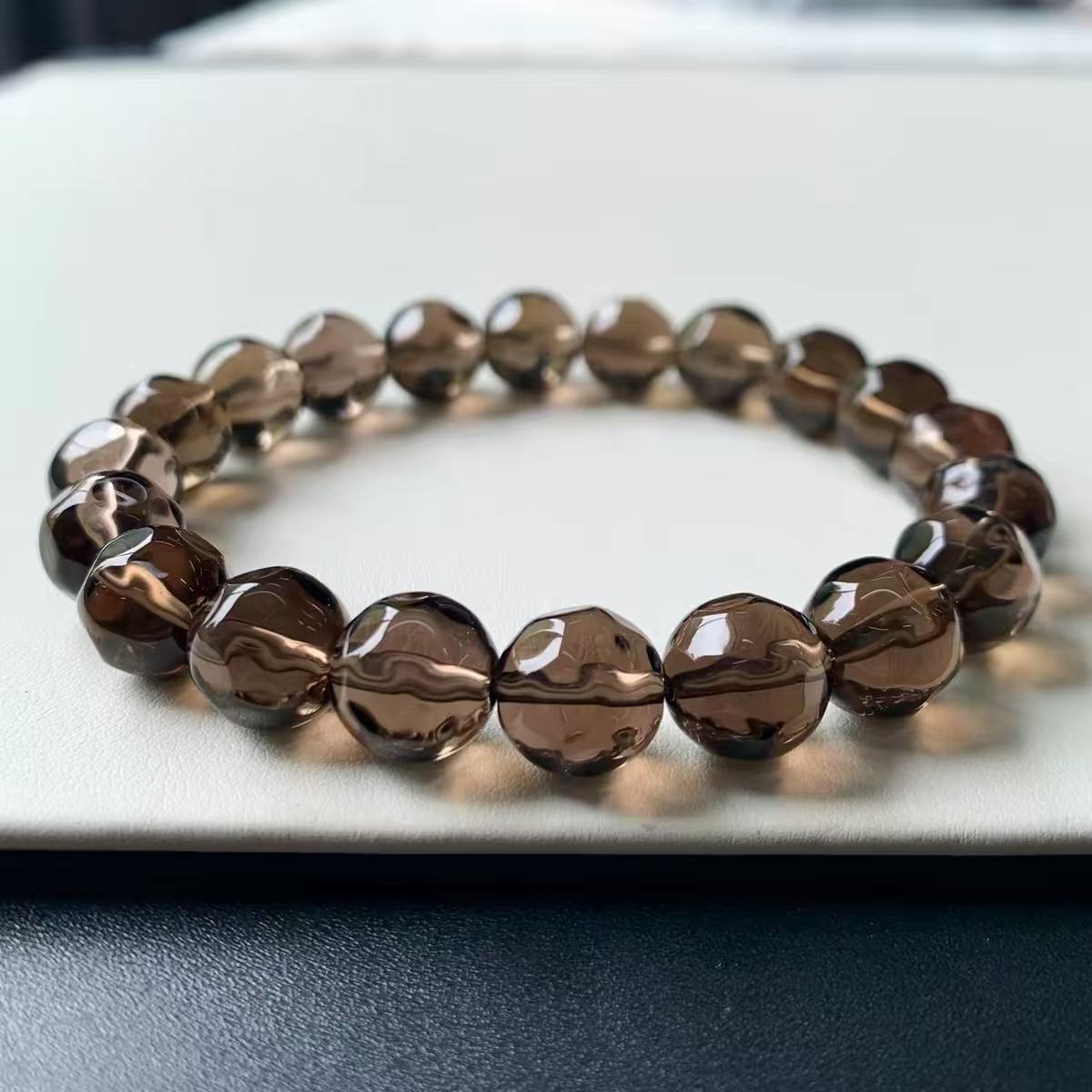 Natural Smoky Quartz Pineapple Bead Bracelet