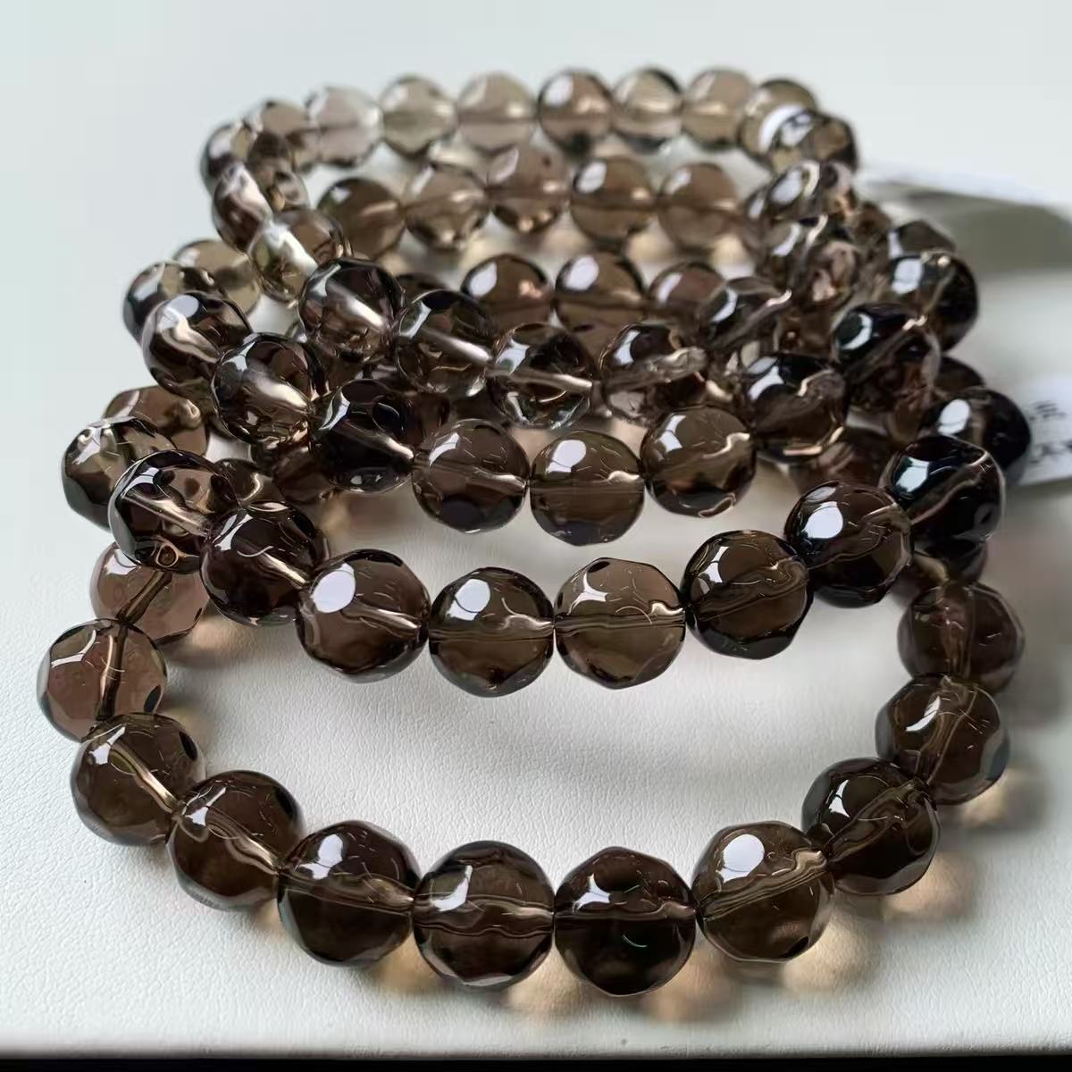 Natural Smoky Quartz Pineapple Bead Bracelet