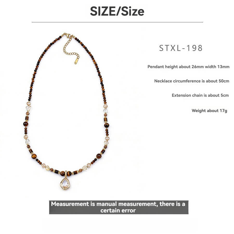 Natural Tiger's Eye Necklace / Pendant Chain