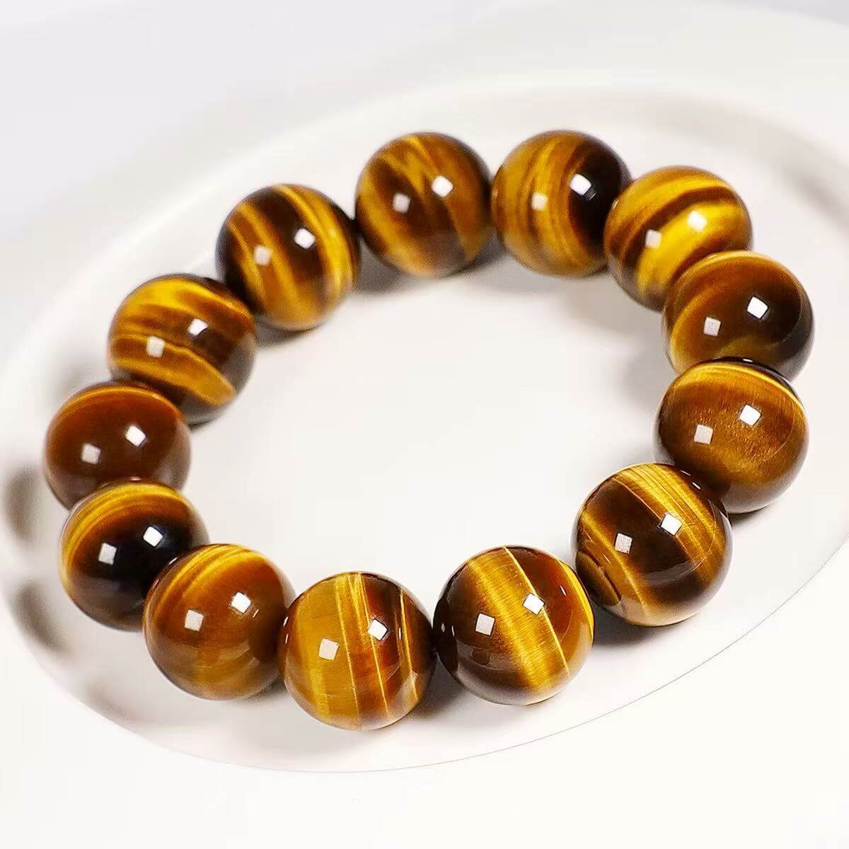 Natural Yellow Tiger's Eye Bead Bracelet