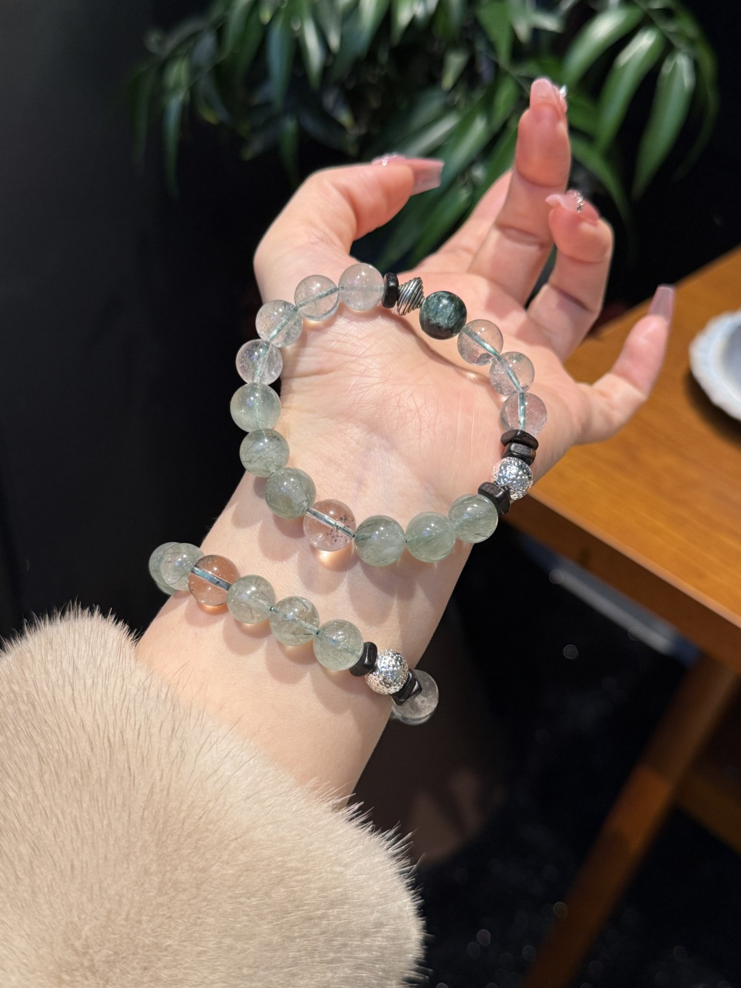 天然绿幽灵绿发晶绿龙晶水晶手串