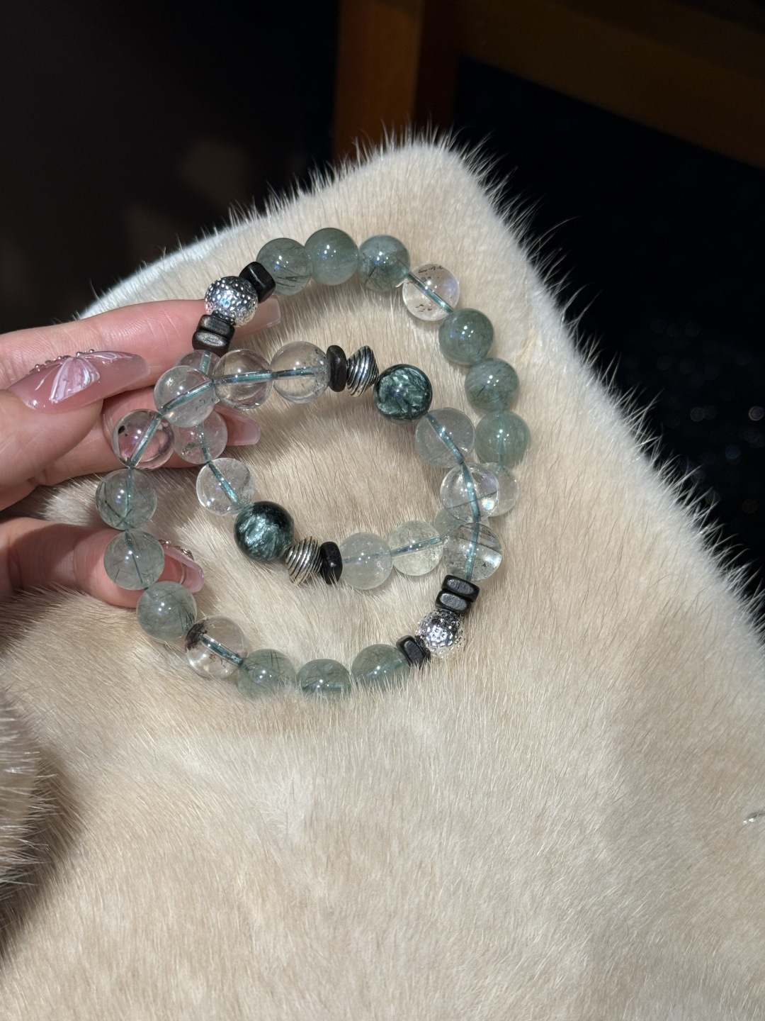 天然绿幽灵绿发晶绿龙晶水晶手串