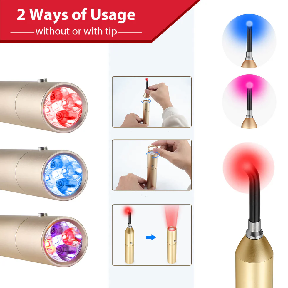 ClinicPBM Red Light Therapy Torch Device for Cold Sore, Nose, Blisters, Healing, Pain Relief