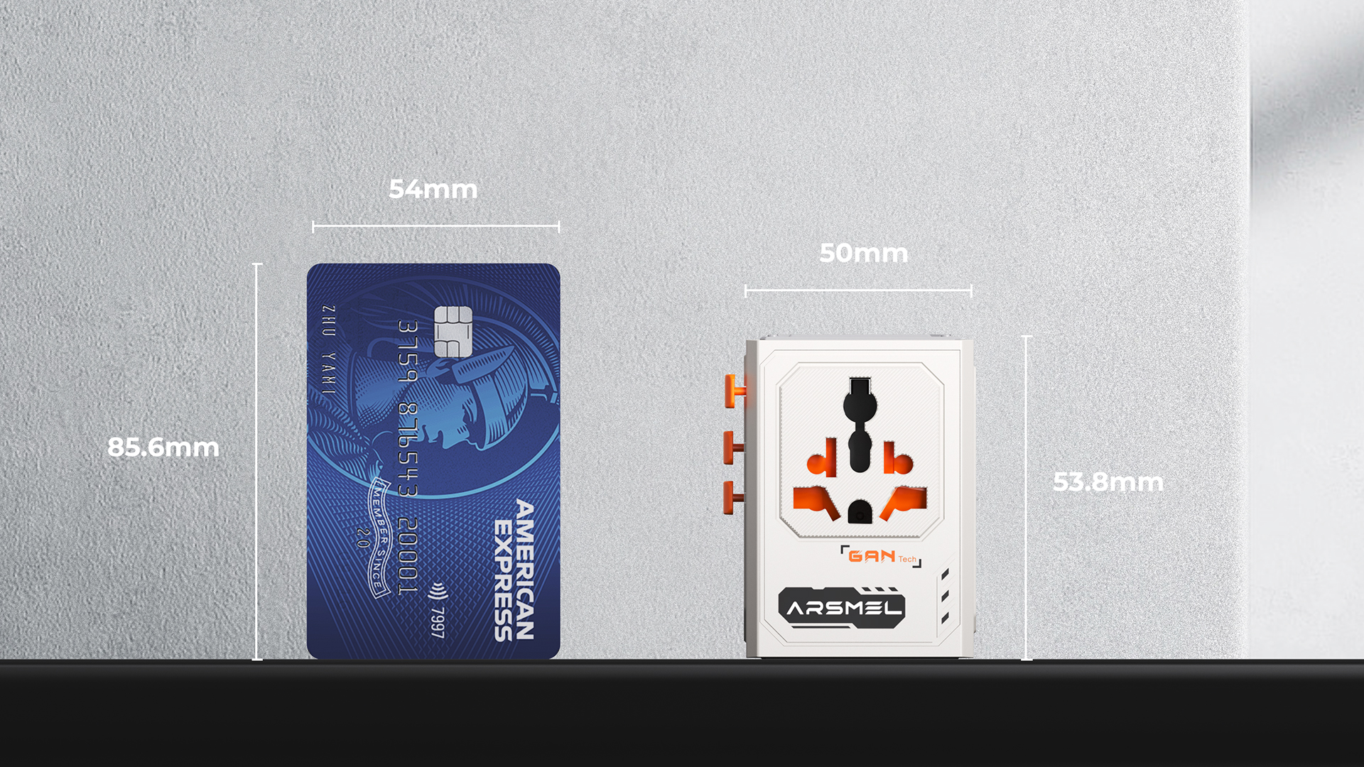 ARSMEL VisaGo 100W Travel Adapter with Built-in Voltage Display