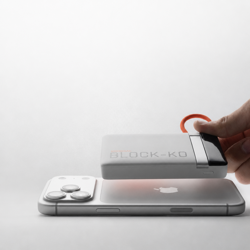 ARSMEL X Tegic BLOCK-KO 10000mAh Magnetic Power Bank with Stand (30W, 15W Wireless, Built-in USB-C Cable)