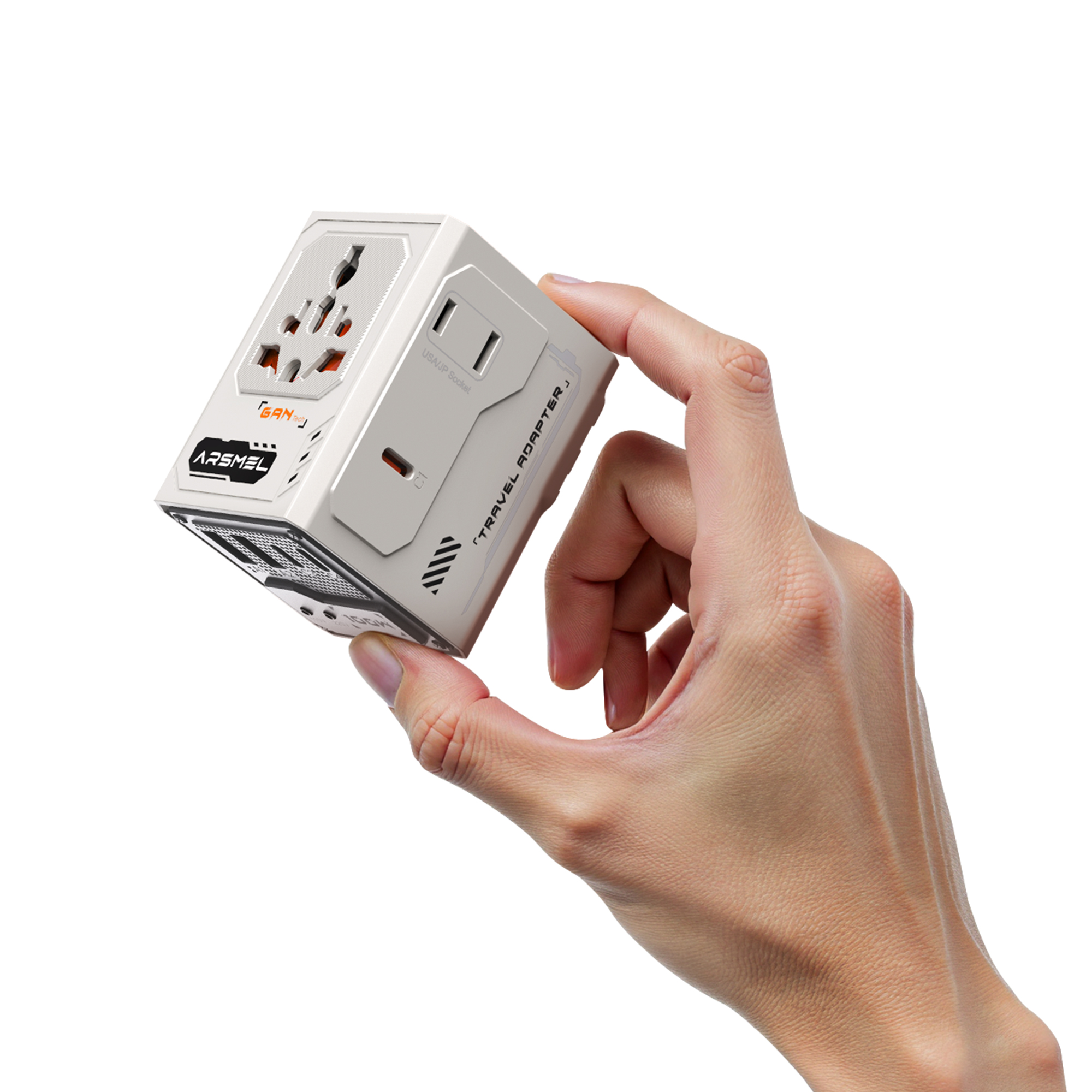 ARSMEL VisaGo 100W Travel Adapter with Built-in Voltage Display