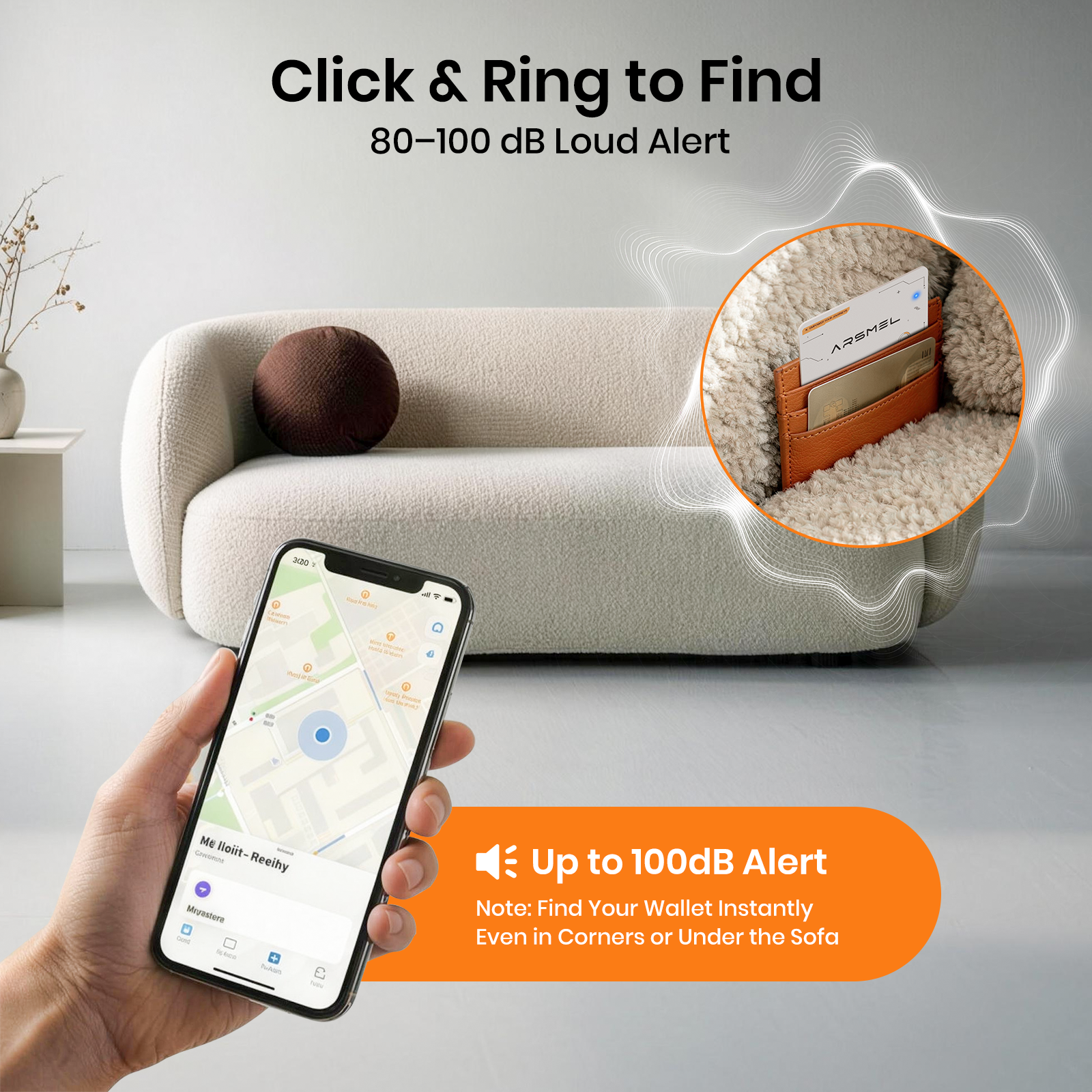 ARSMEL Depart Track Card | Wallet-Size Smart Tracker for Apple Find My