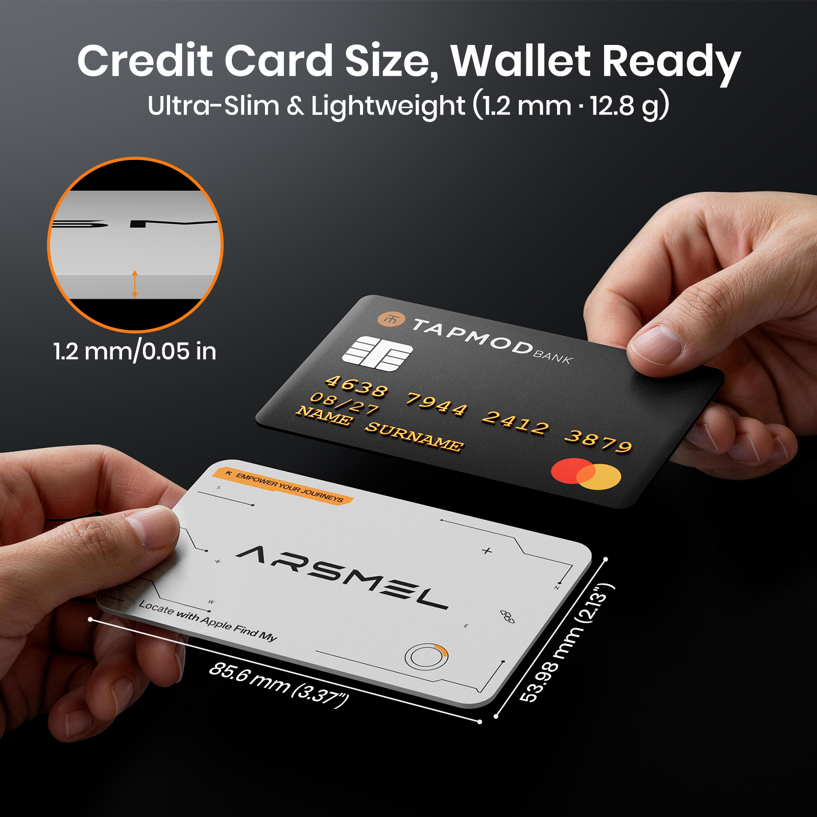 ARSMEL Depart Track Card | Wallet-Size Smart Tracker for Apple Find My
