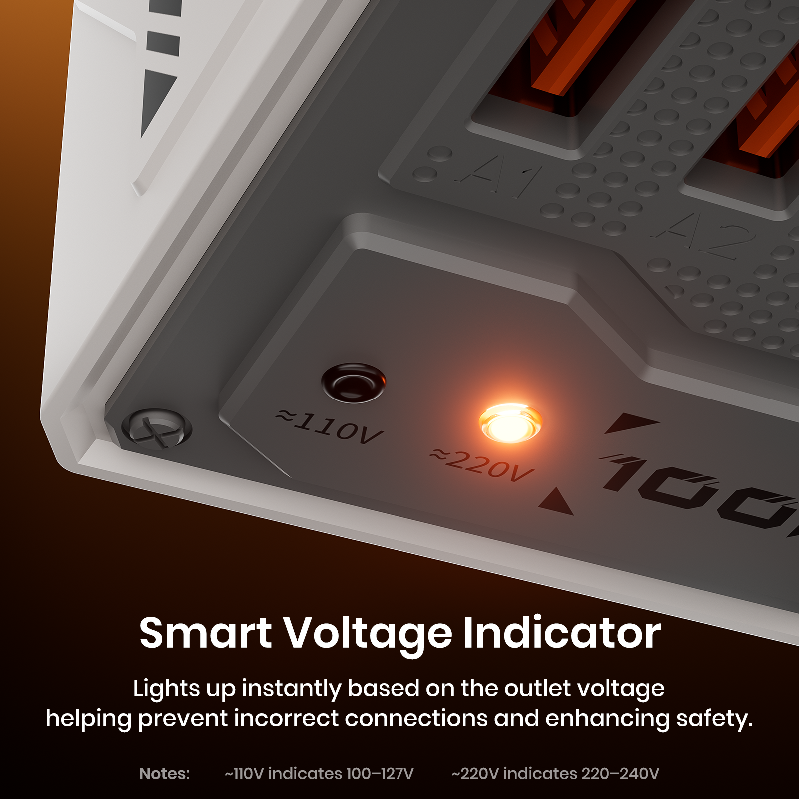 ARSMEL VisaGo 100W Travel Adapter with Built-in Voltage Display
