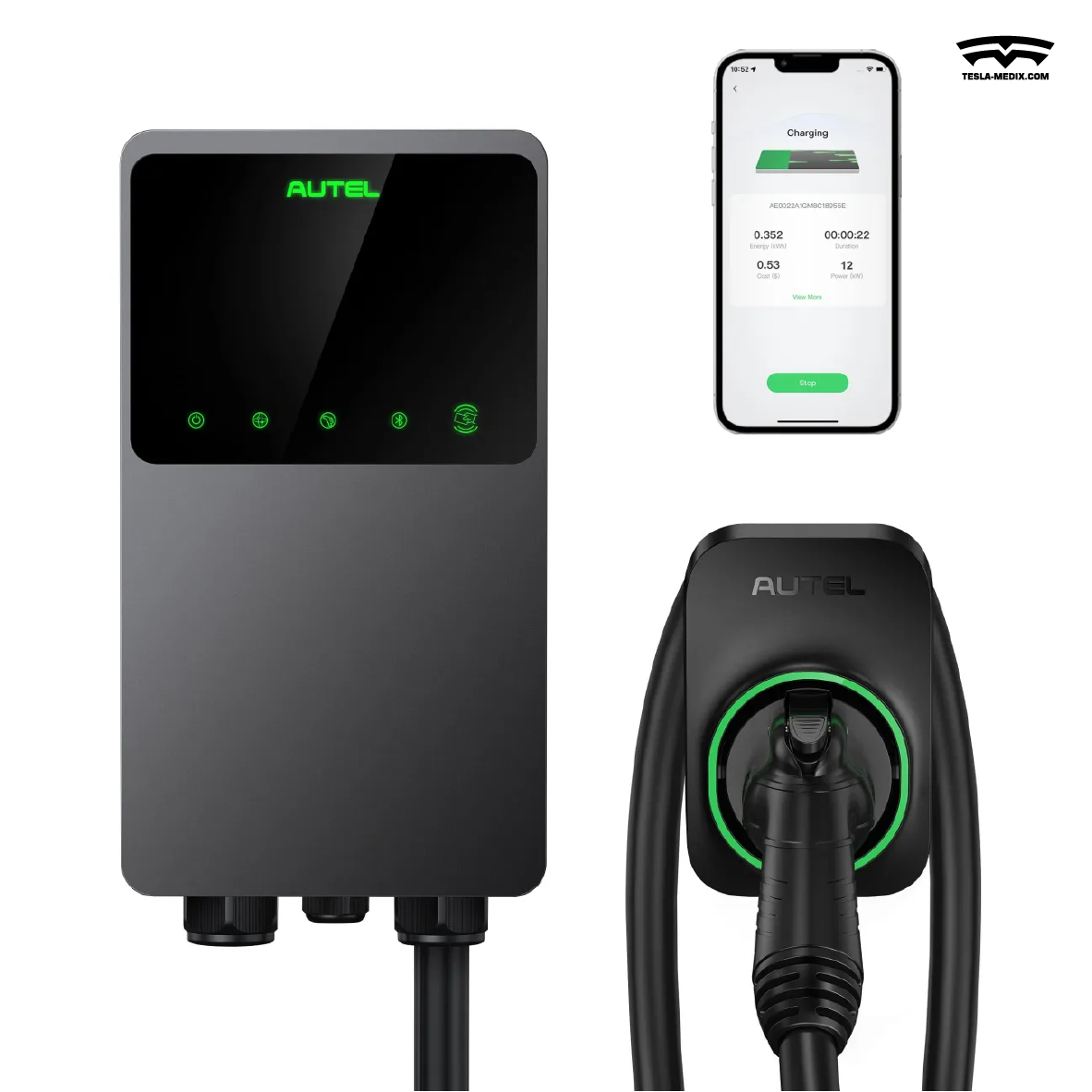 US - MaxiCharger Home 50A - AC Wallbox EV Charger With Separate Holster