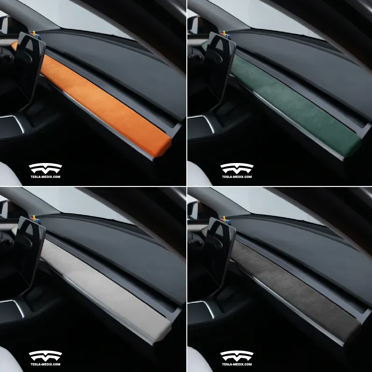 Model 3/Y Alcantara Warp Dashboard Panel Decor Interior Sticker