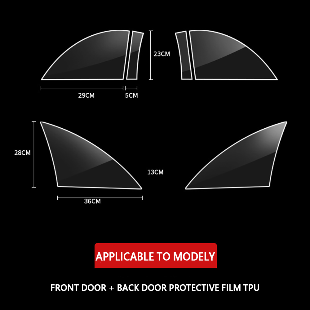 TPU Front & Rear Door Anti Scratch Protection Film (4 Pcs) For Tesla Model Y/3