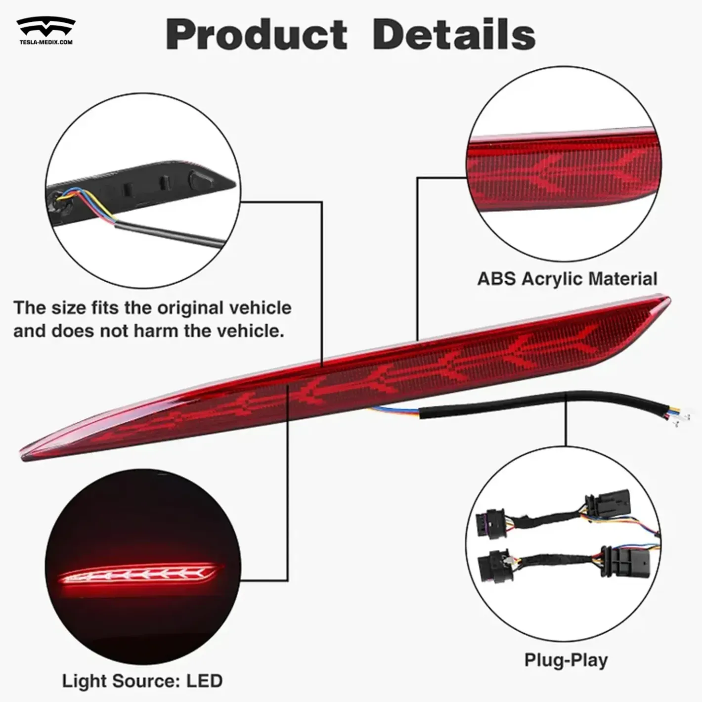 Model 3/Y Rear Bumper Tail Light-Tesla-Medix