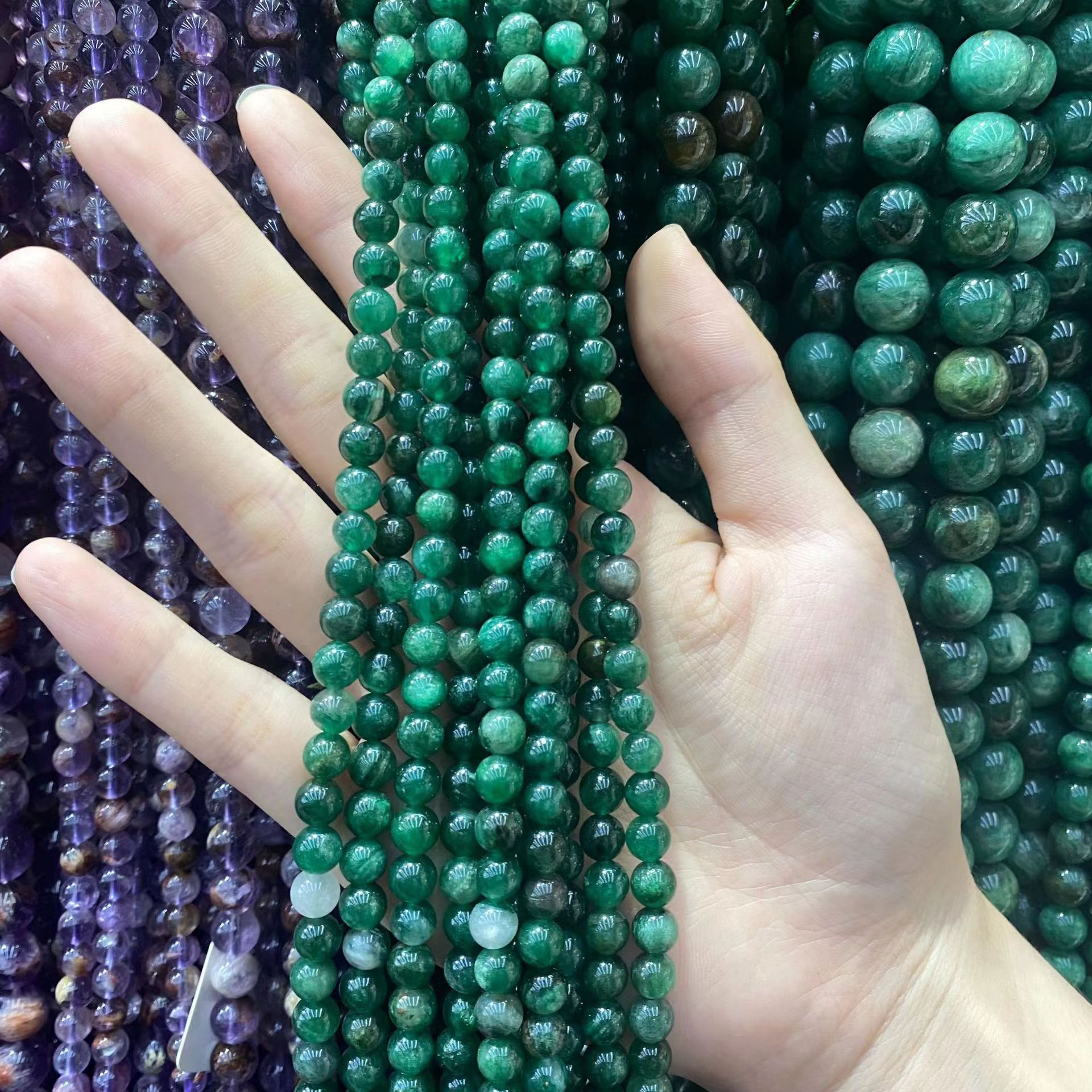 Green Mica beads