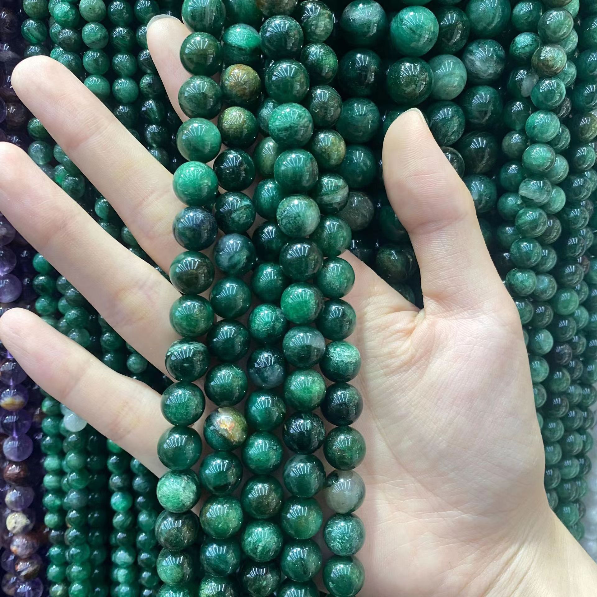 Green Mica beads