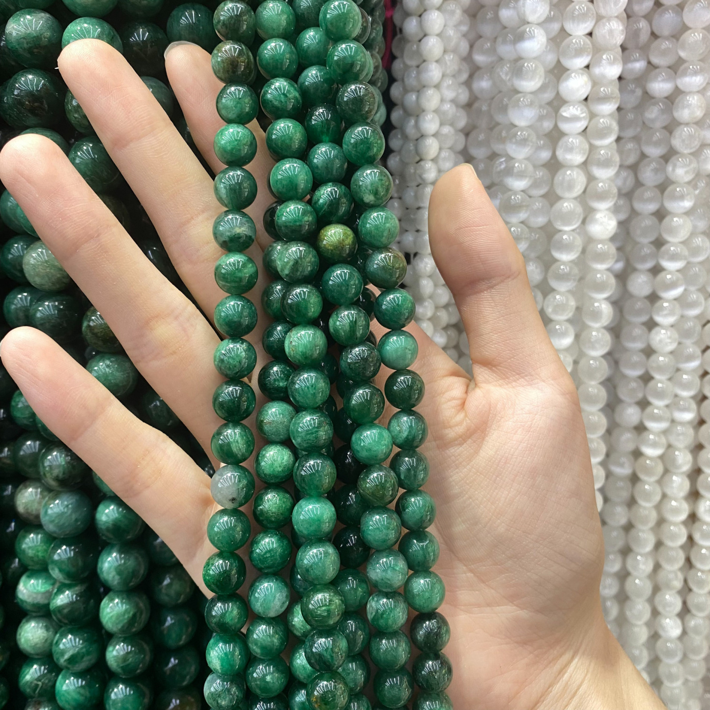 Green Mica beads