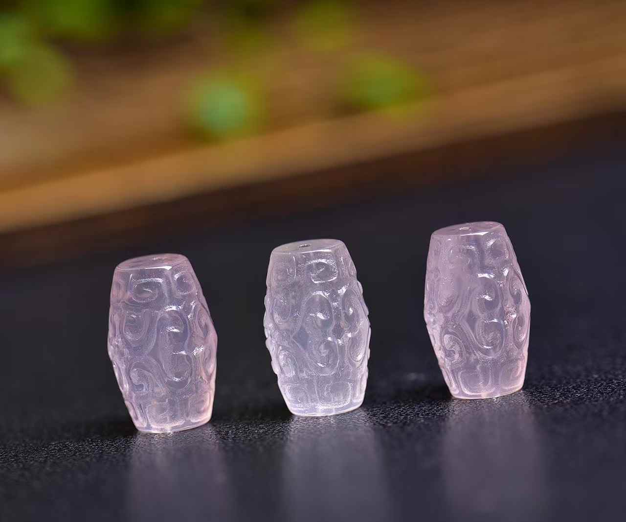Rose quartz 回vein beads 9*15mm