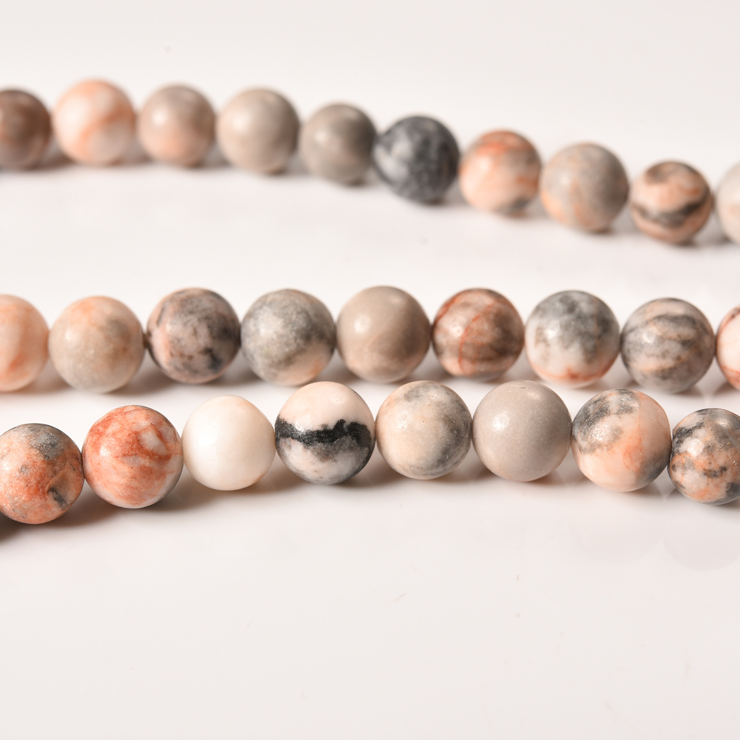 Pink zebra stone beads