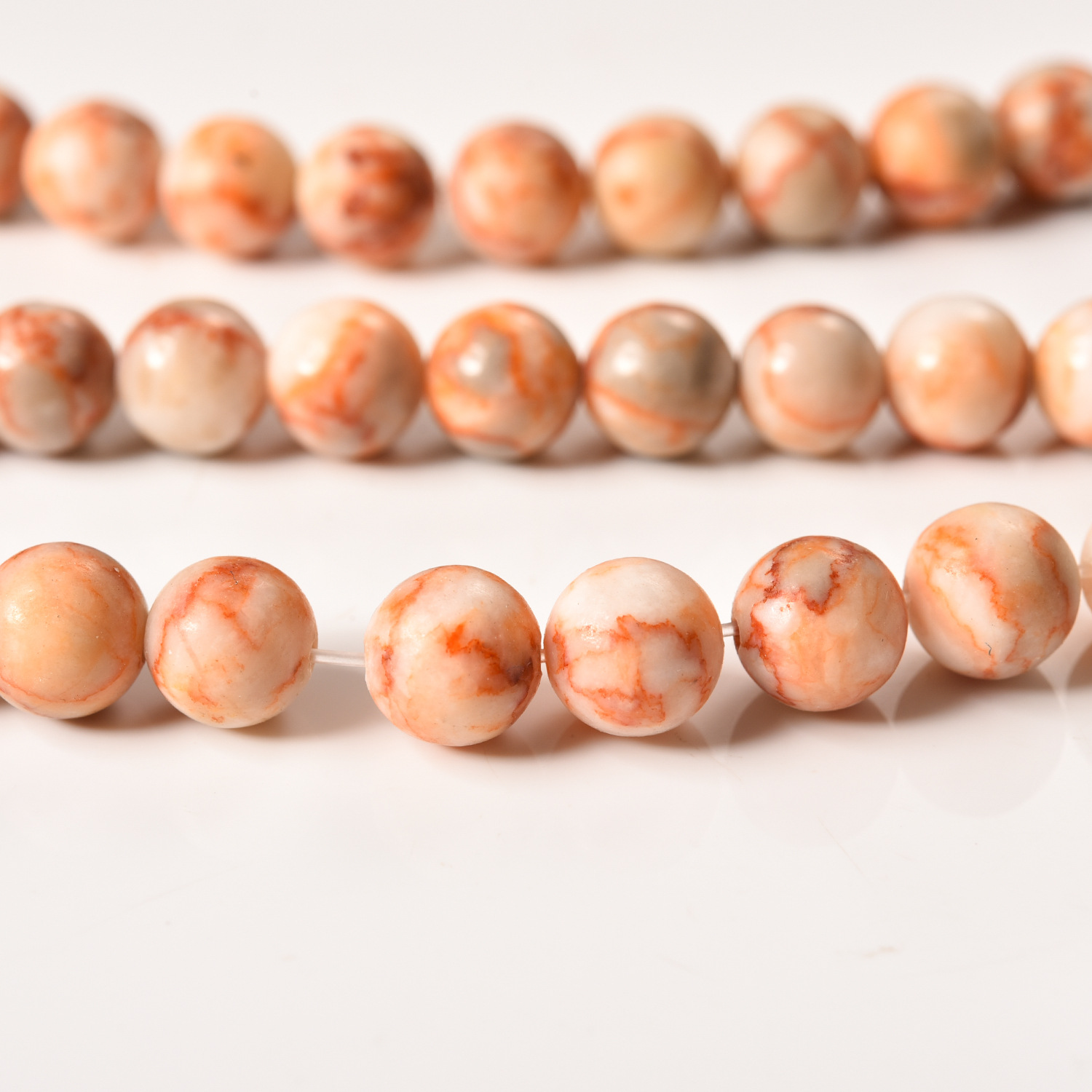 Red grid stone diy beads string 4mm-12mm