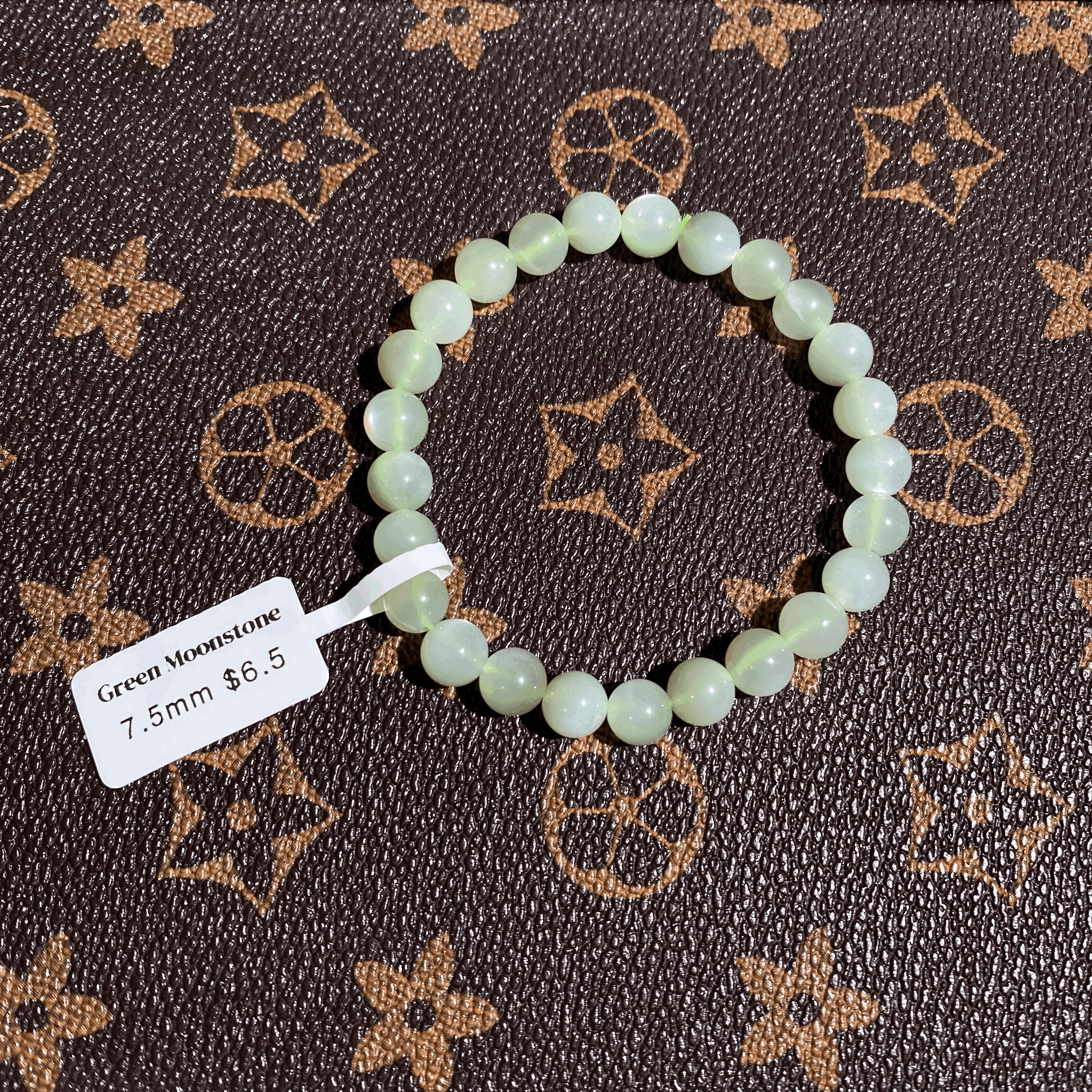 Good quality green moonstone bracelet 7.5mm $6.5