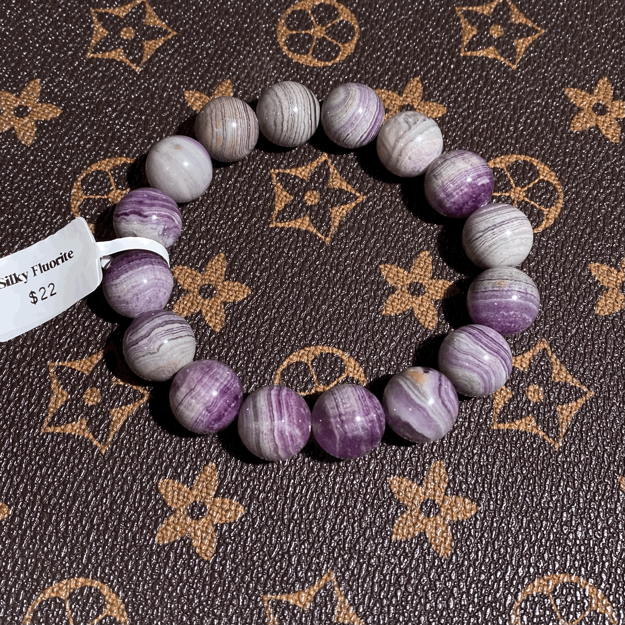Silky fluorite bracelet 13mm+ $22