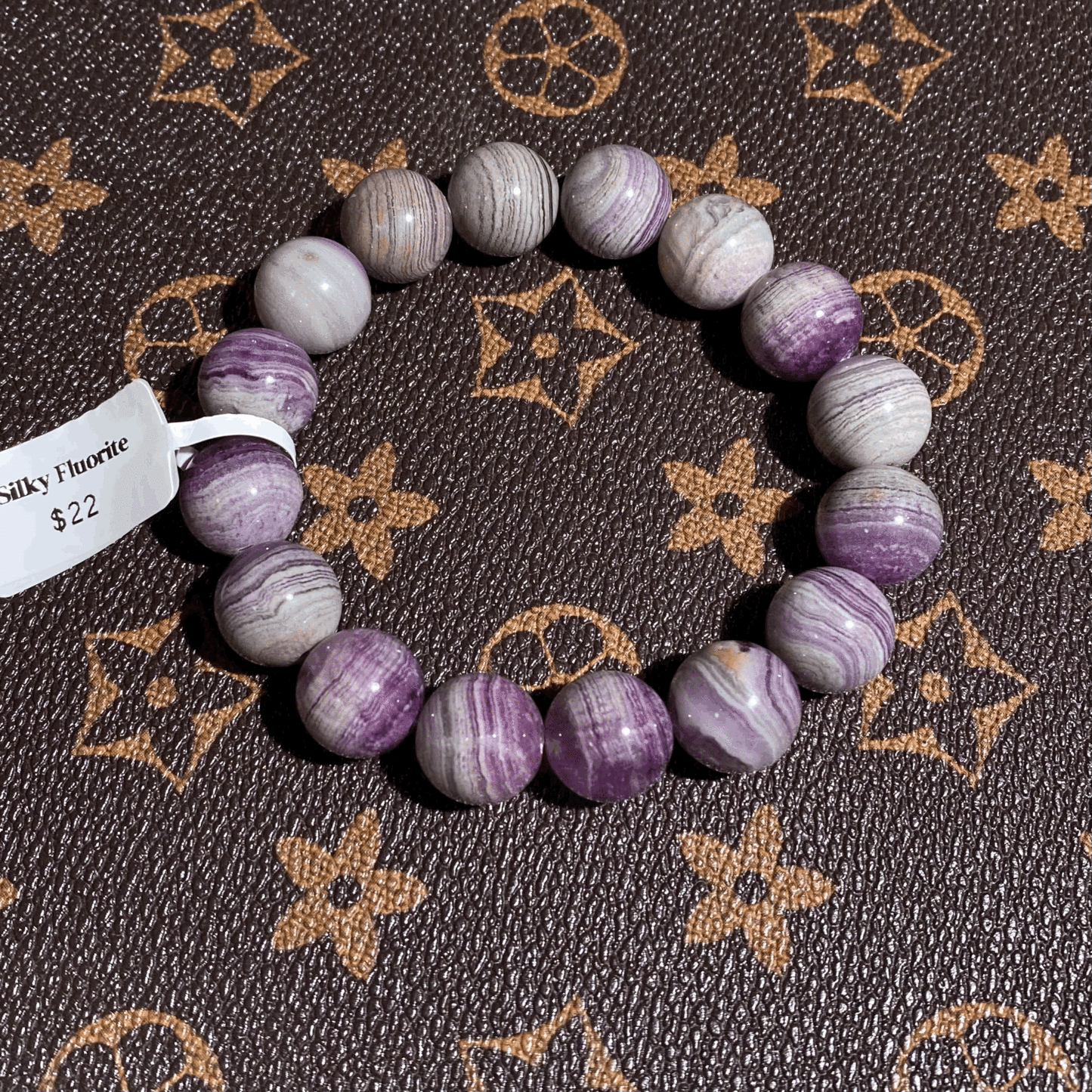 Silky fluorite bracelet 13mm+ $22