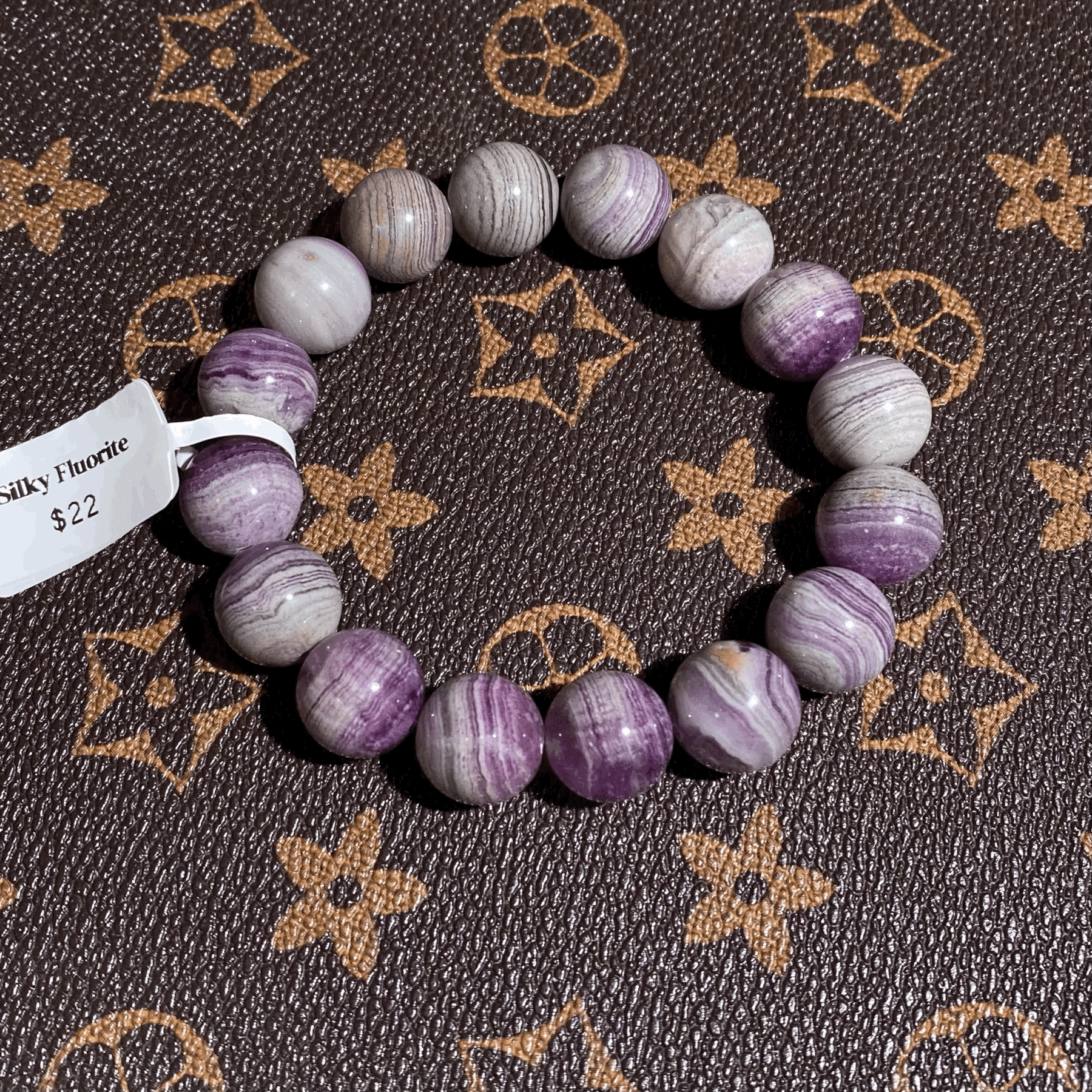 Silky fluorite bracelet 13mm+ $22