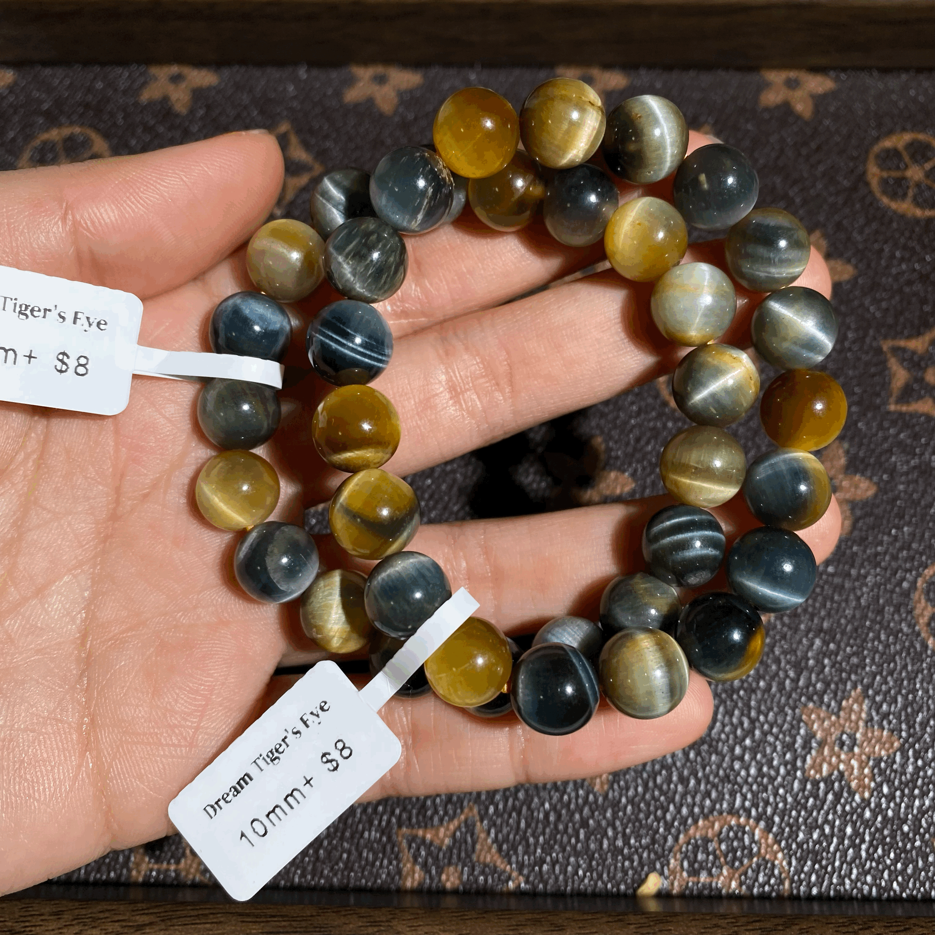 Dream tiger's eye bracelet 10mm+ $8