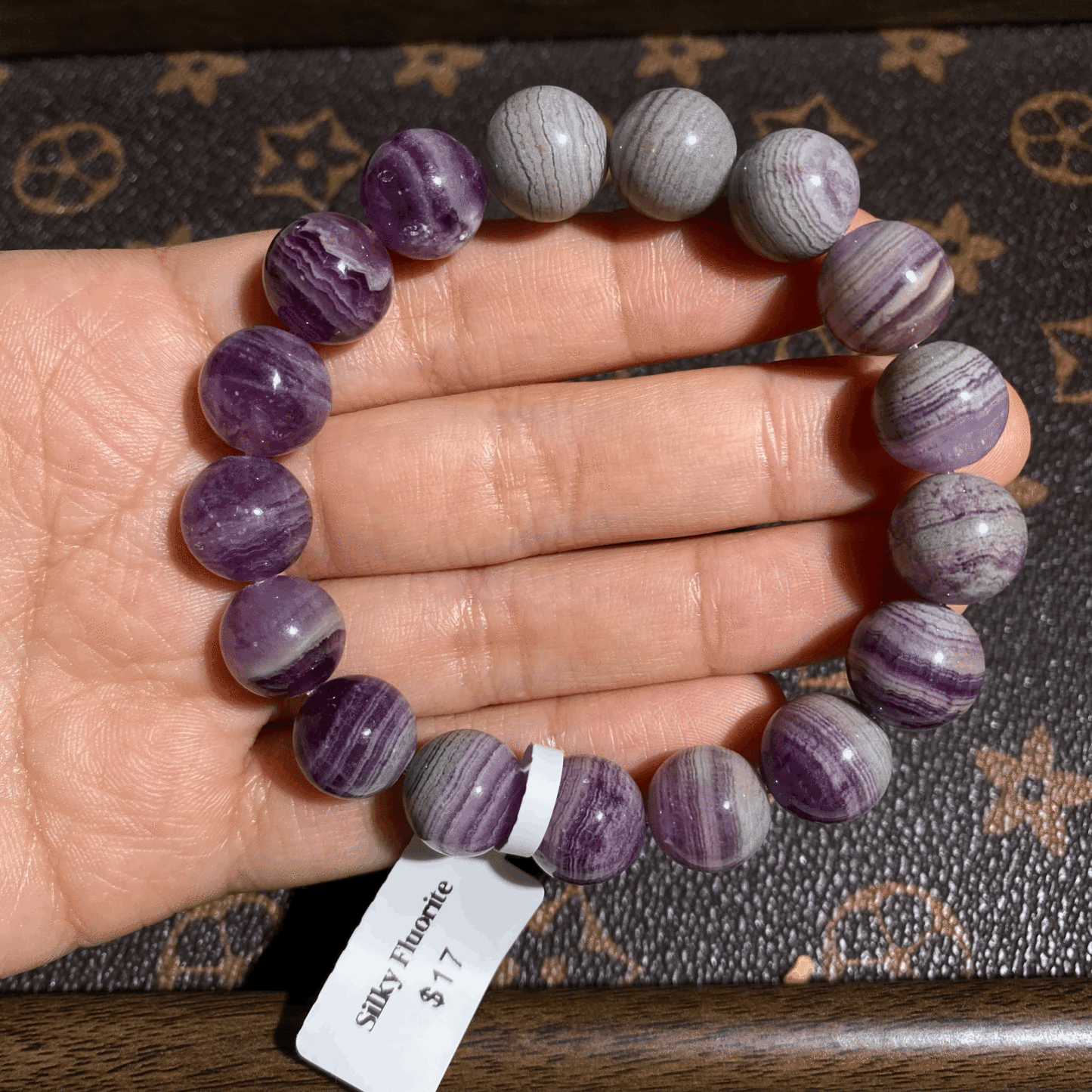 Silky fluorite bracelet 12mm+ $17