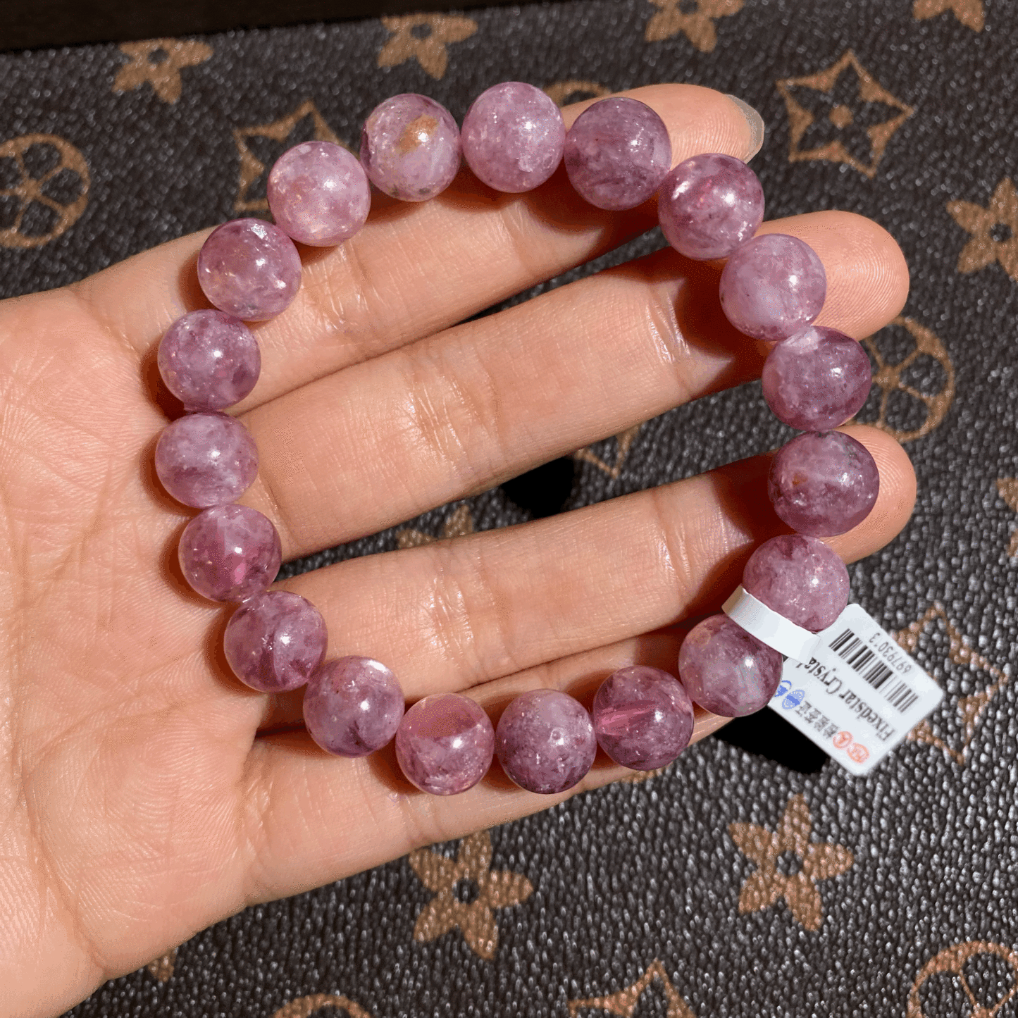Purple emerald quartz bracelet 10mm $8