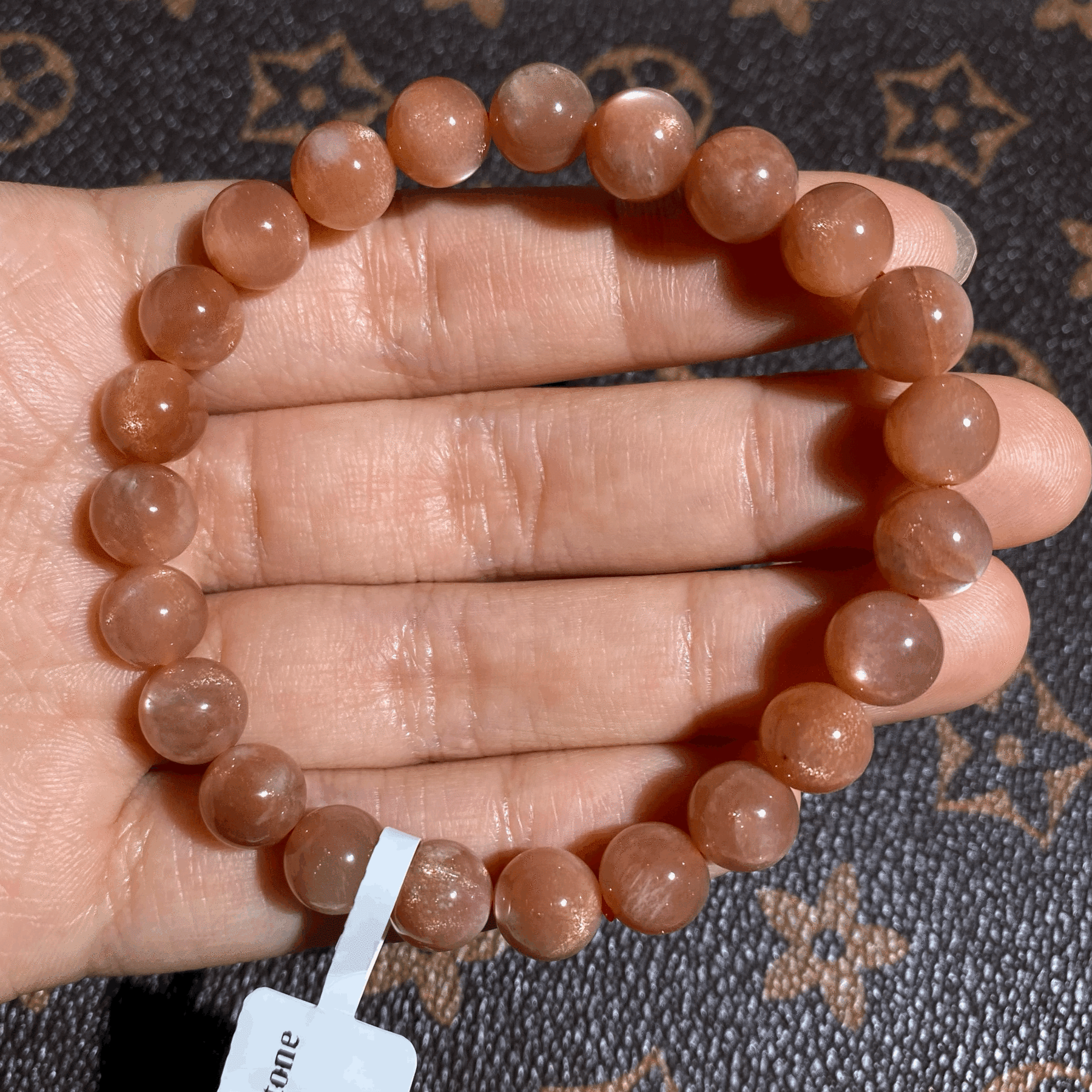 Peach moonstone bracelet 8.5mm $6