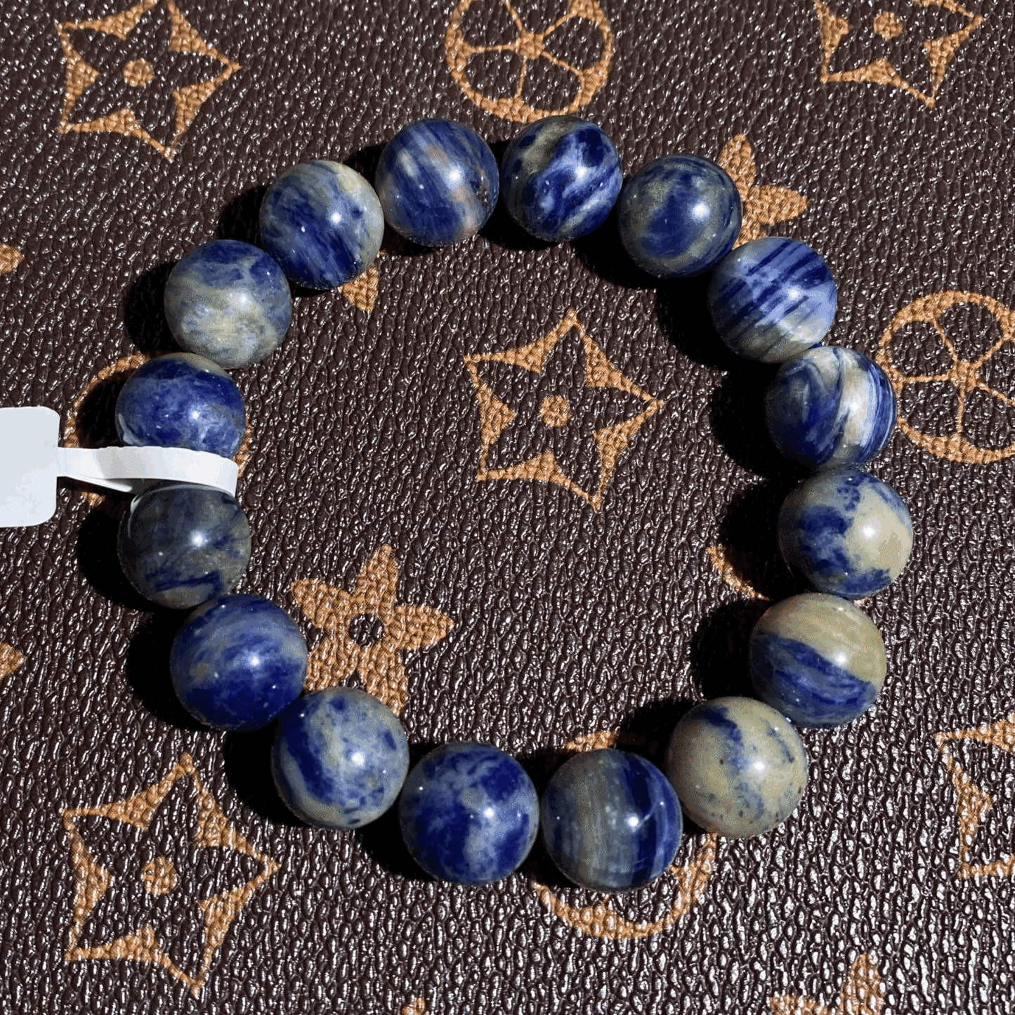 Blue sodalite bracelet 12.5mm $8