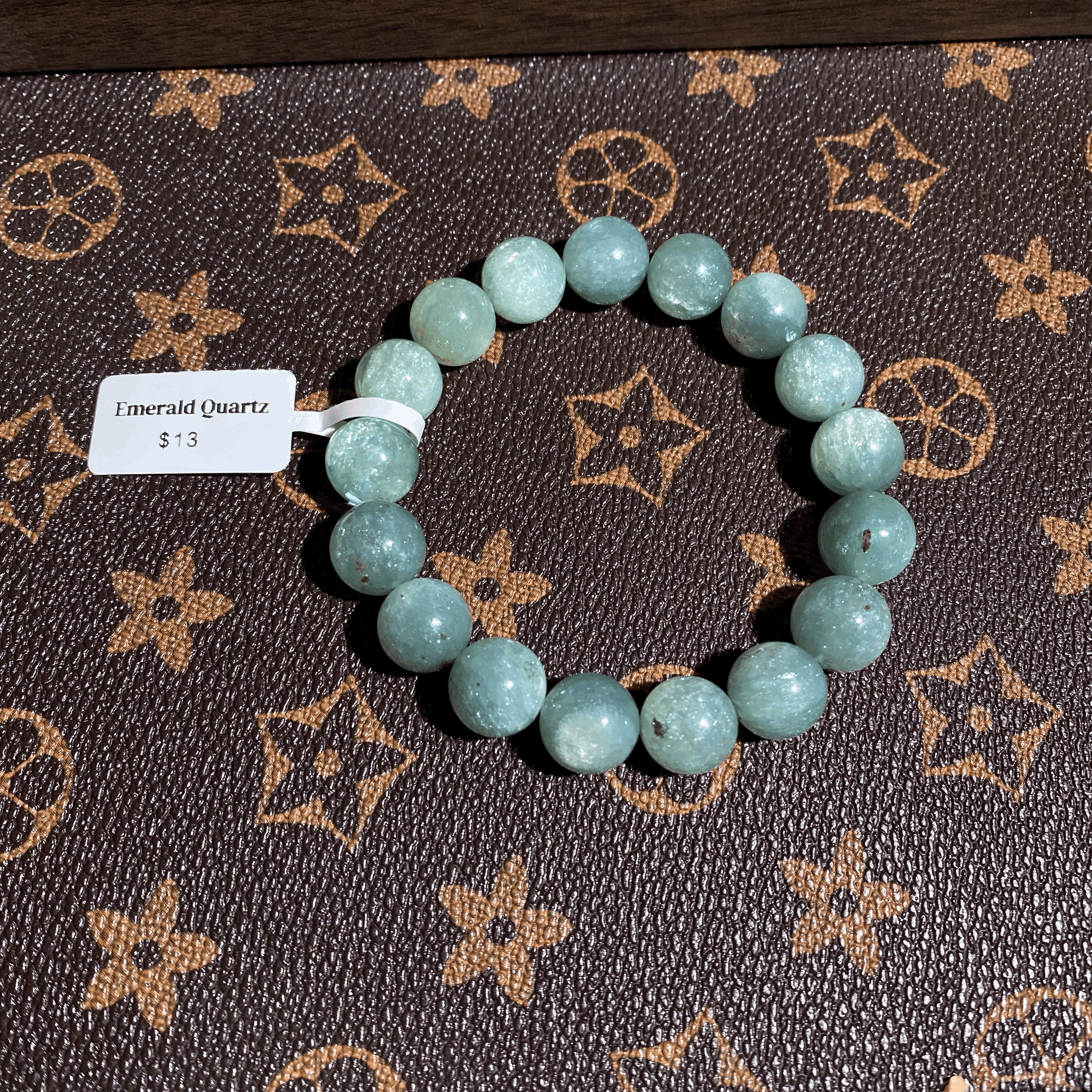 Emerald quartz bracelet 12mm+ $13