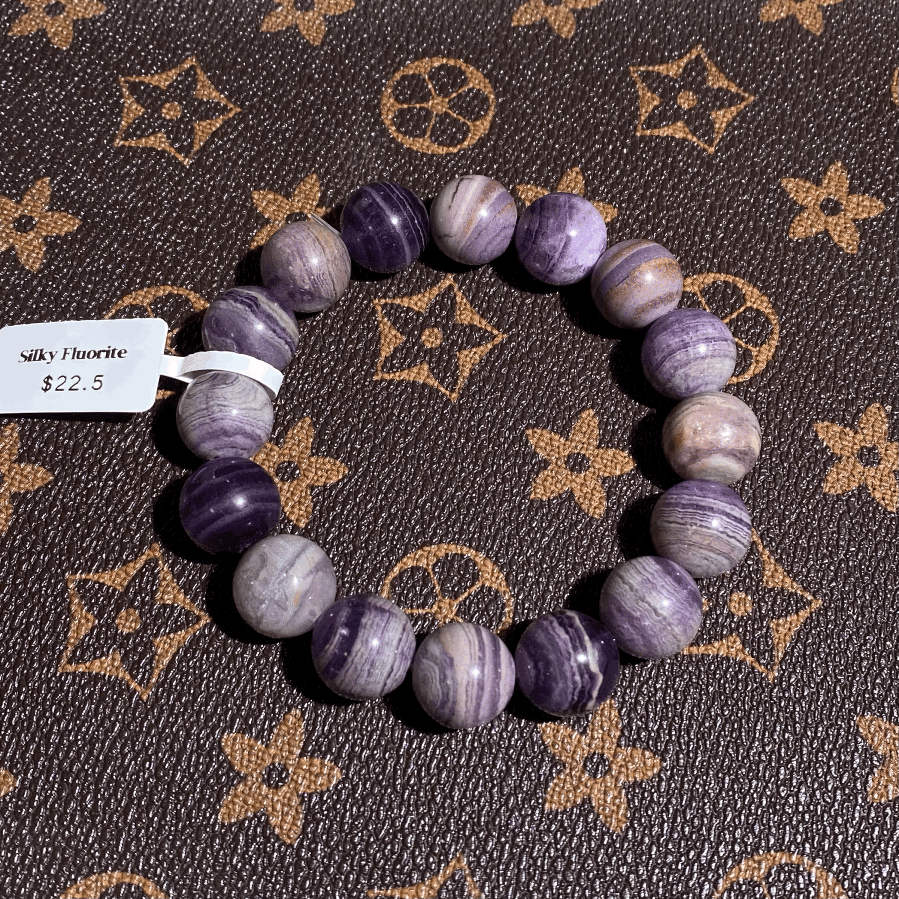 Silky fluorite bracelet 13mm+ $22.5