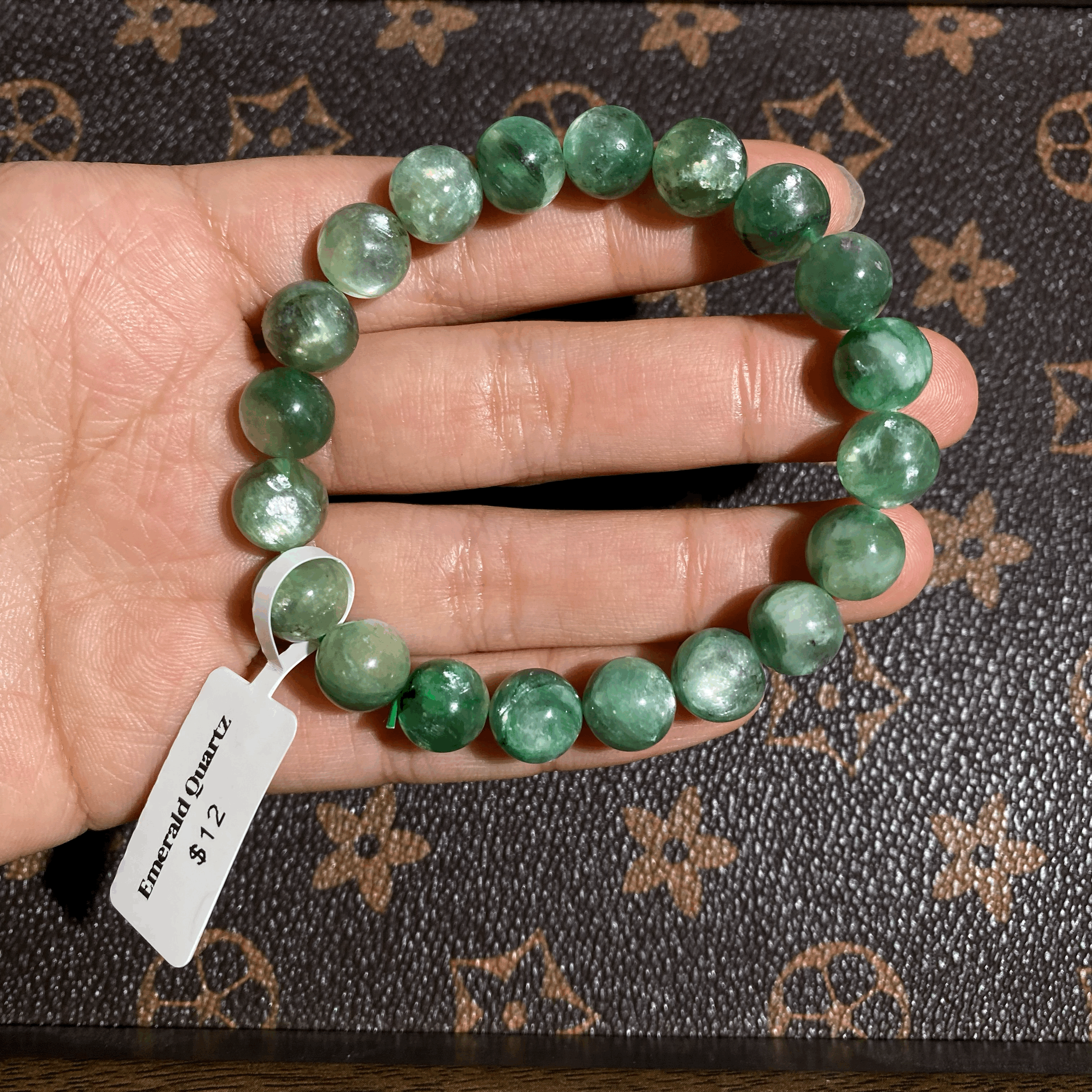 Purple emerald quartz bracelet 10mm $12