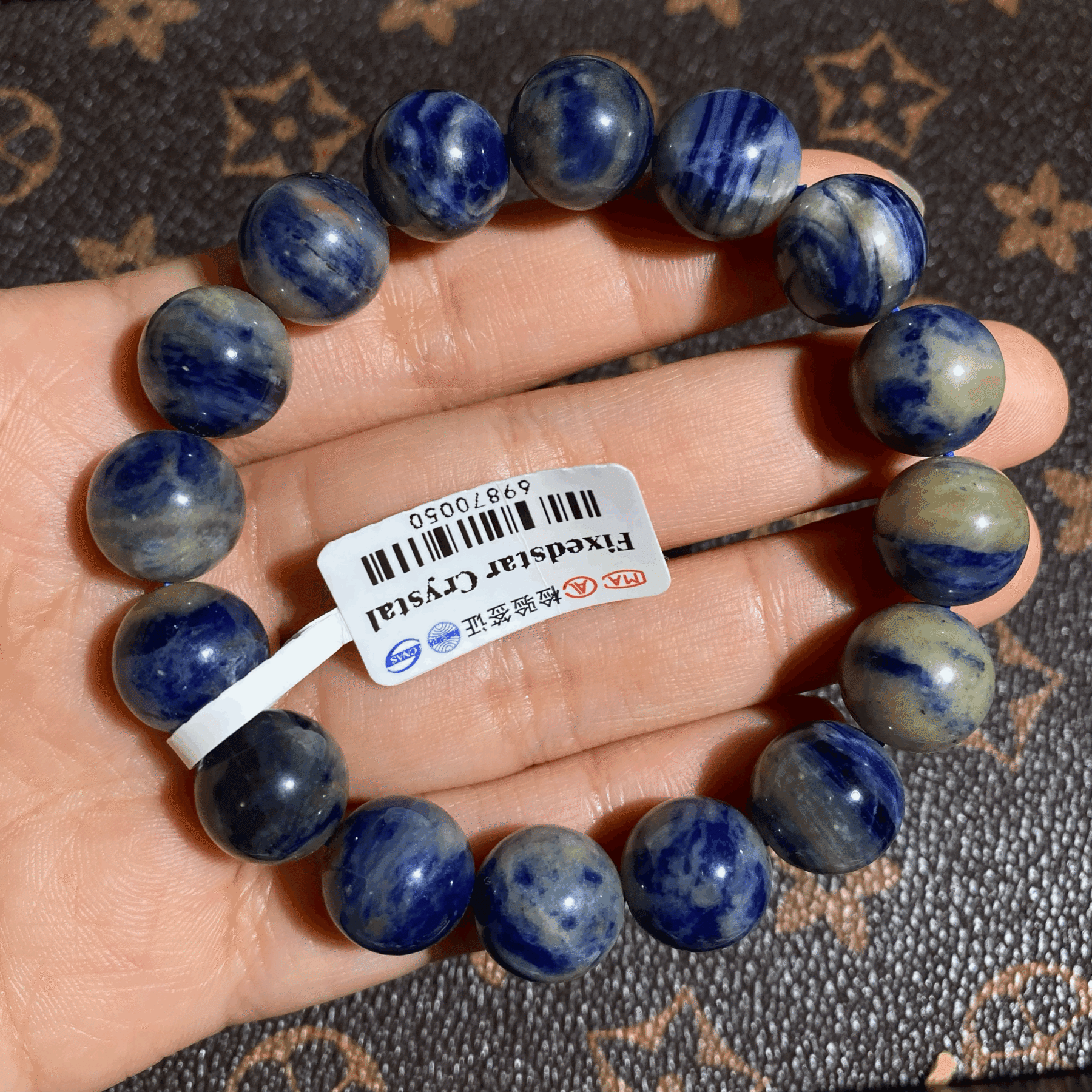 Blue sodalite bracelet 12.5mm $8