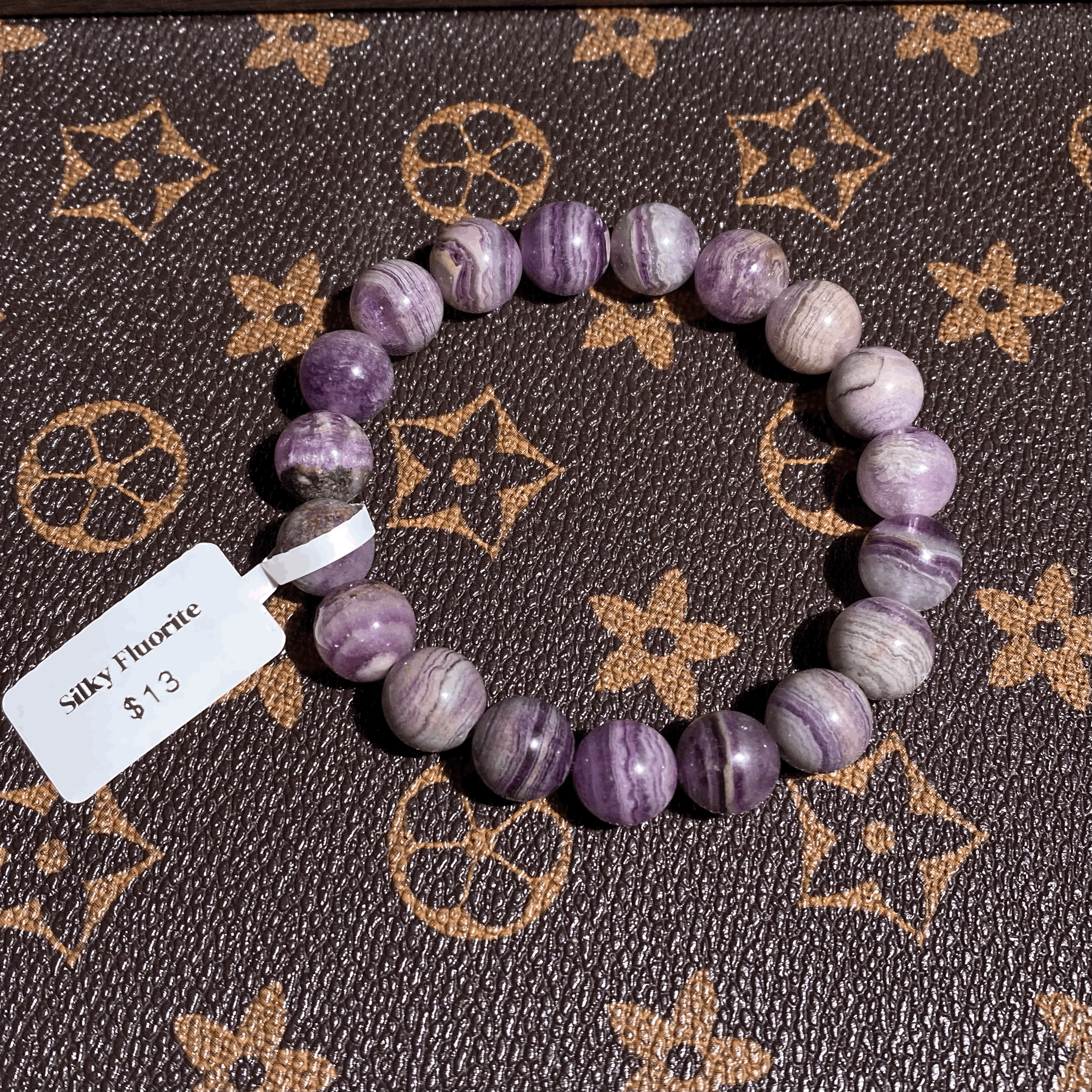 Silky fluorite bracelet 10mm+ $13