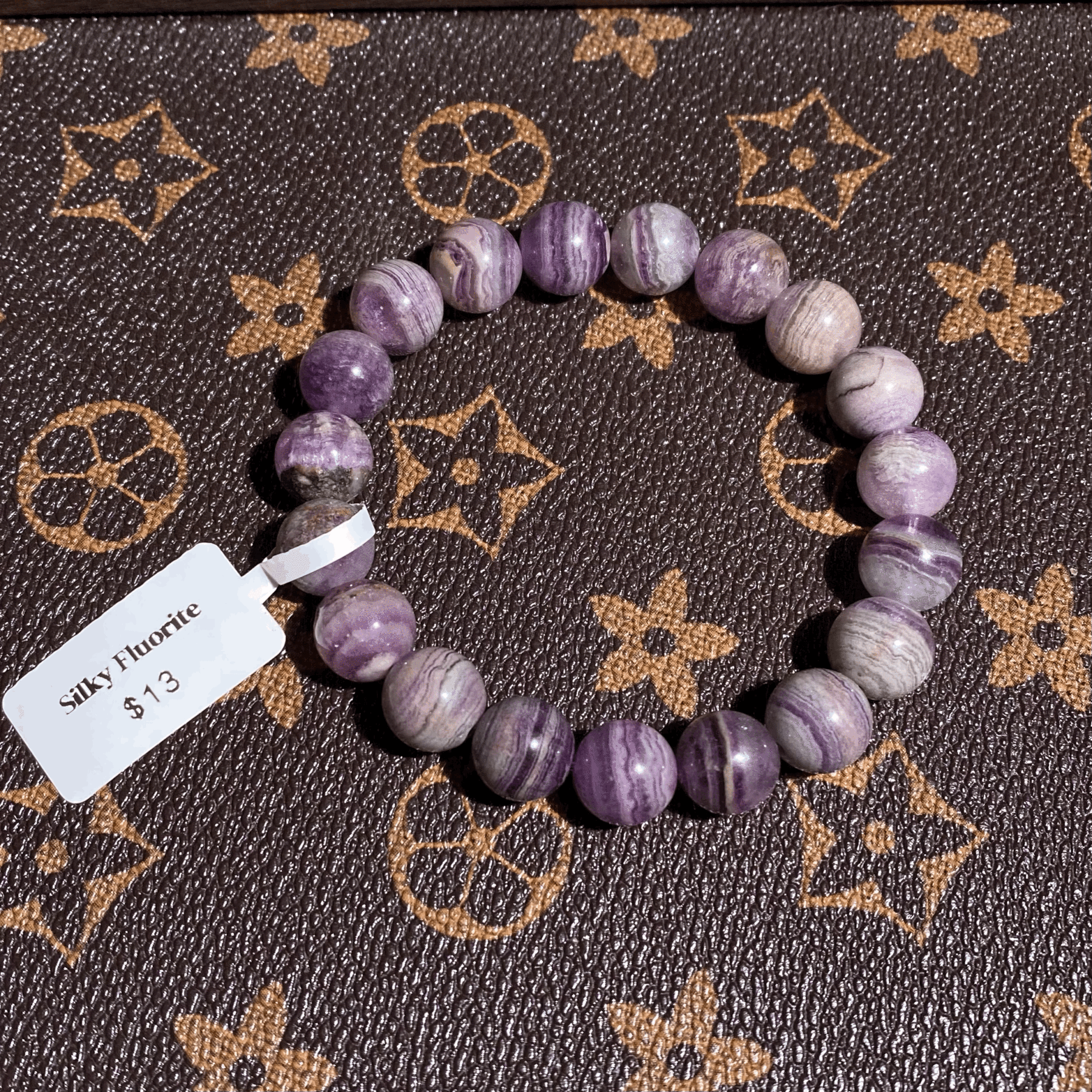 Silky fluorite bracelet 10mm+ $13