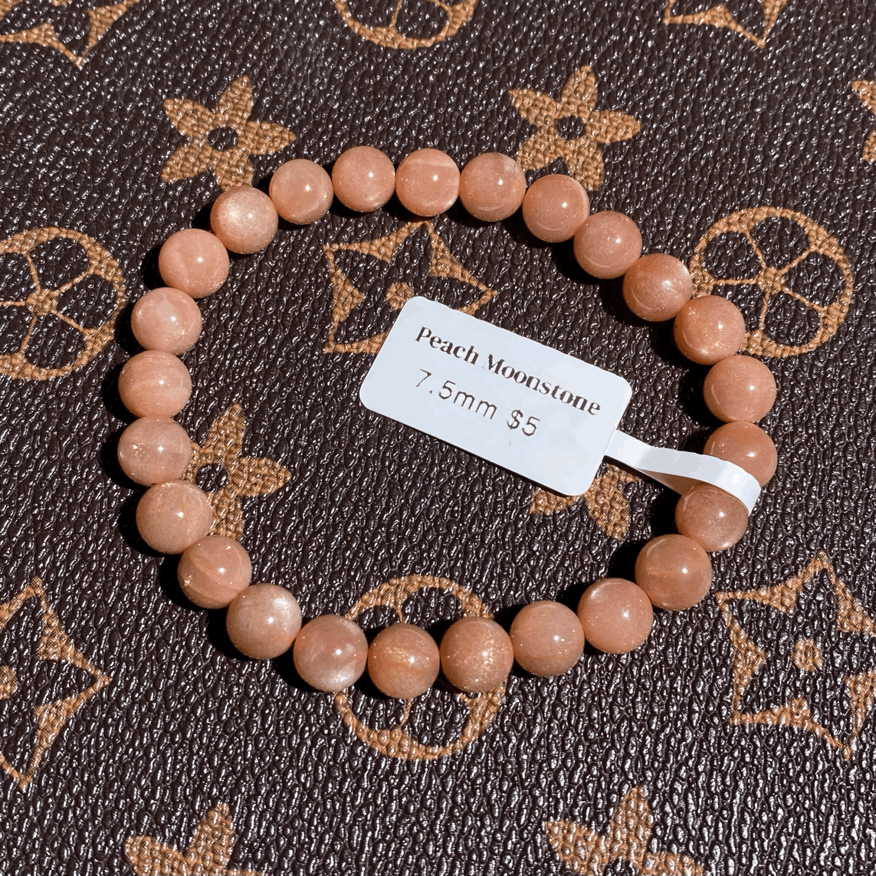 Peach moonstone bracelet $5