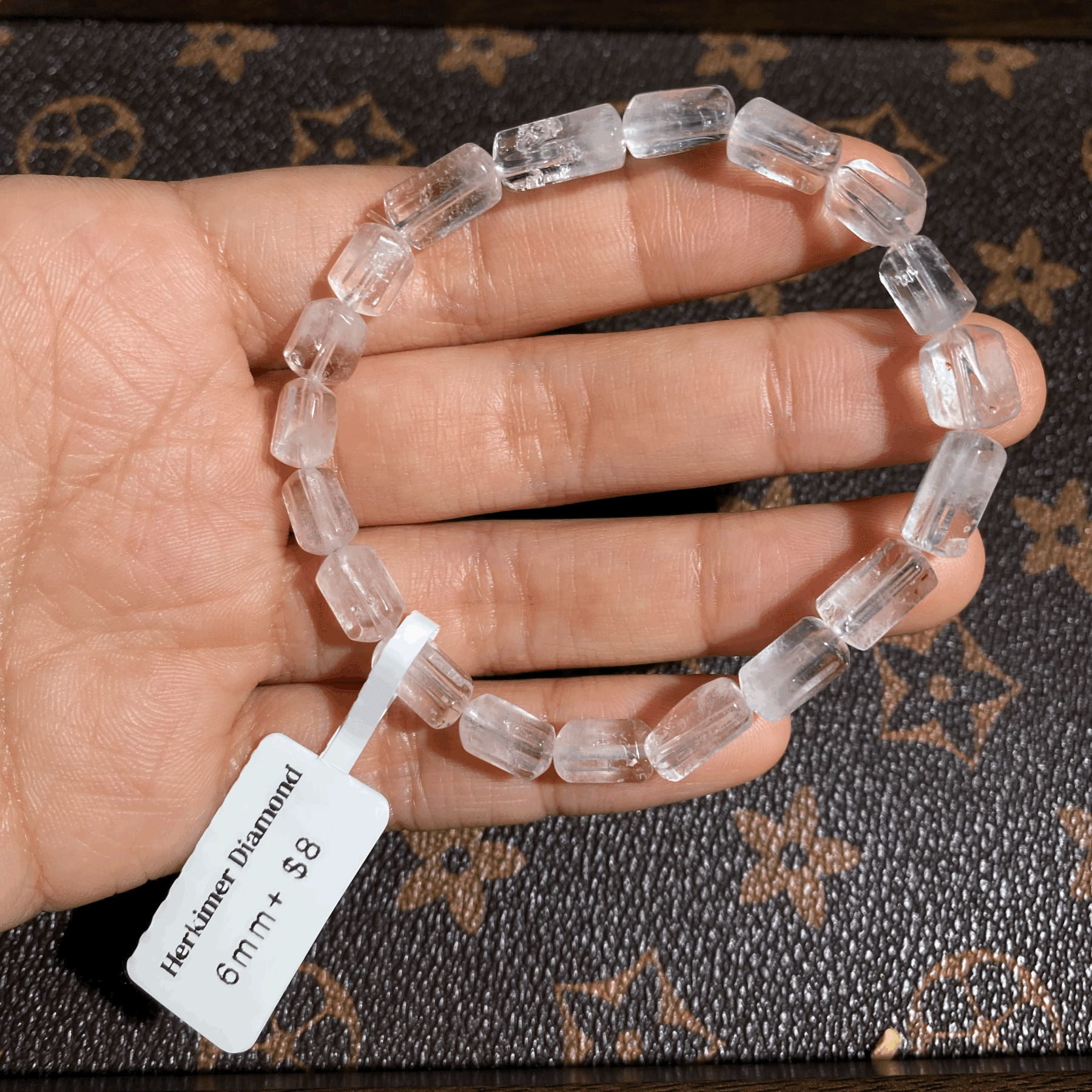 Herkimer diamond bracelet 6mm+ $8