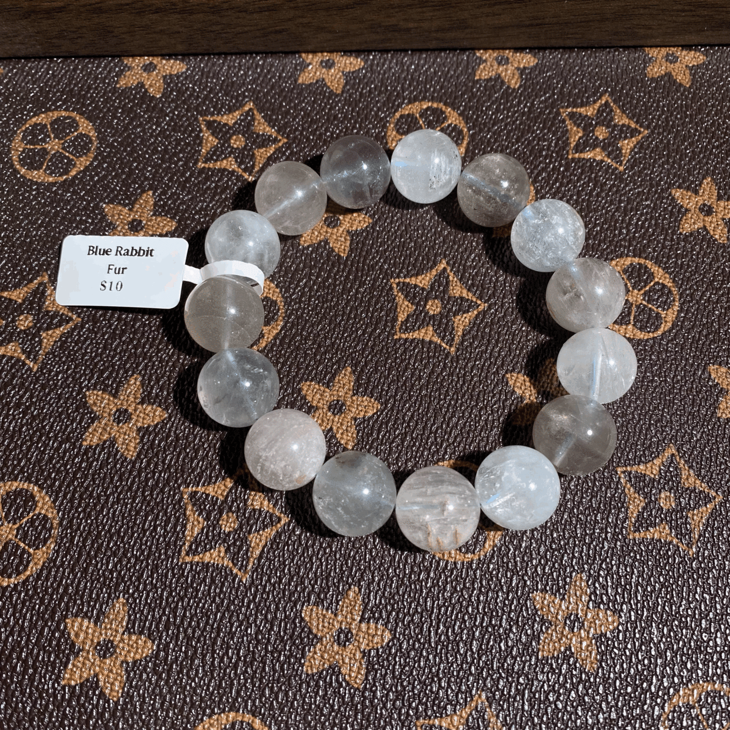 Blu rabbit fur bracelet 15mm $10
