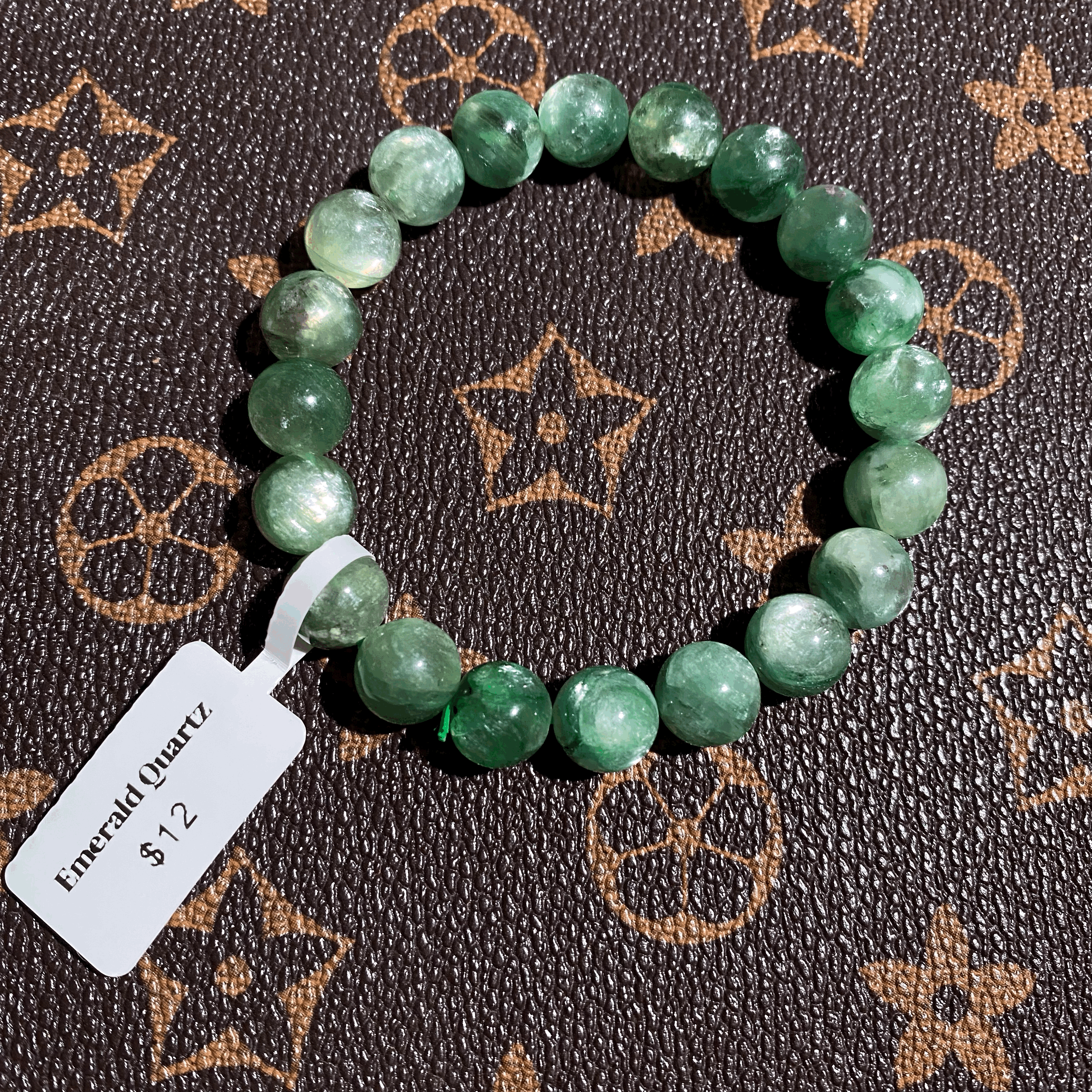Purple emerald quartz bracelet 10mm $12