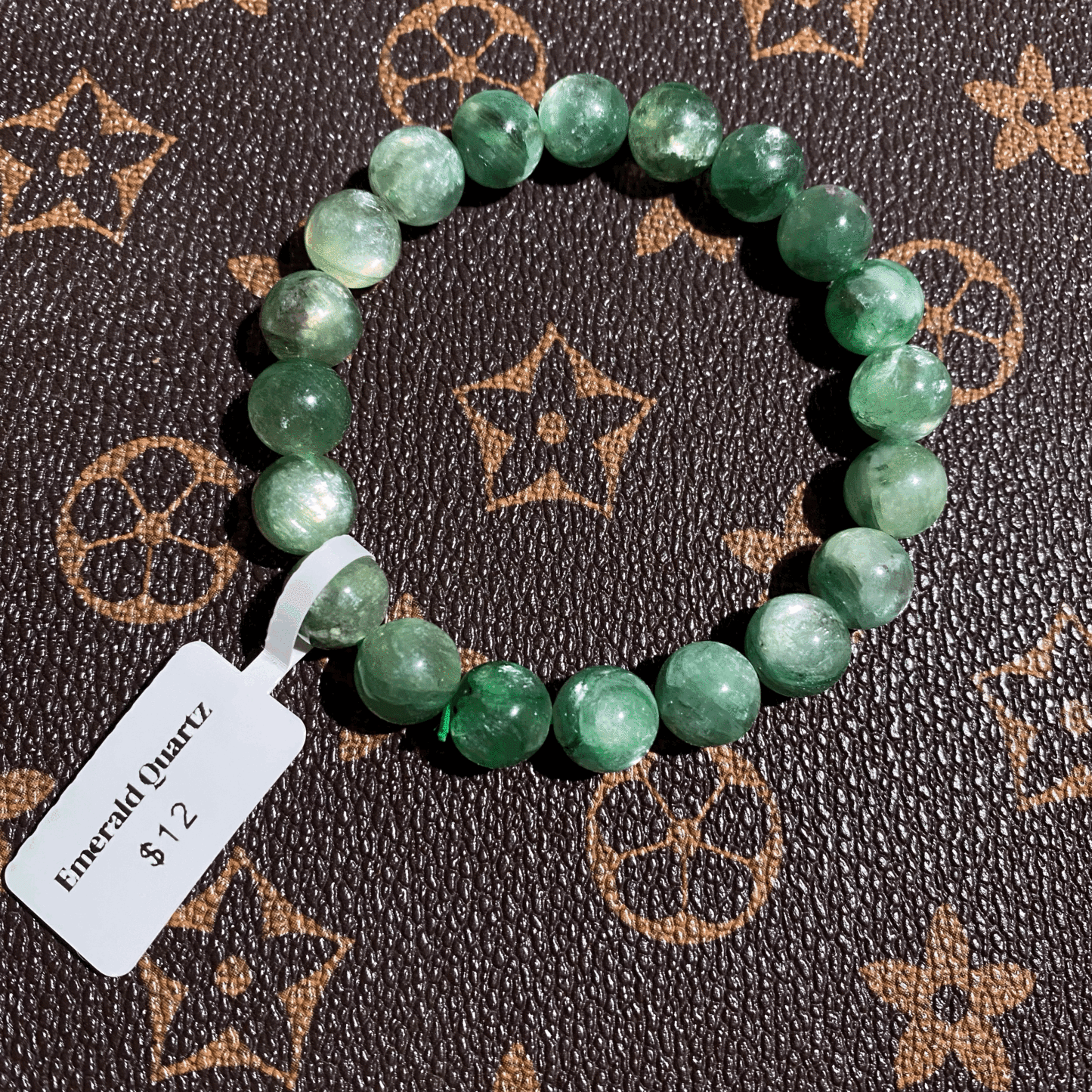 Purple emerald quartz bracelet 10mm $12